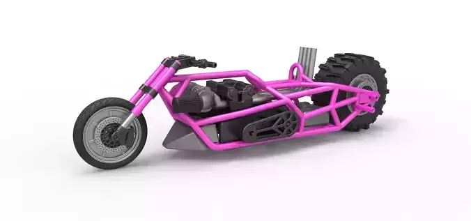 Top fuel Dirt dragster motorcycle Base Scale 1 to 25 3D print model