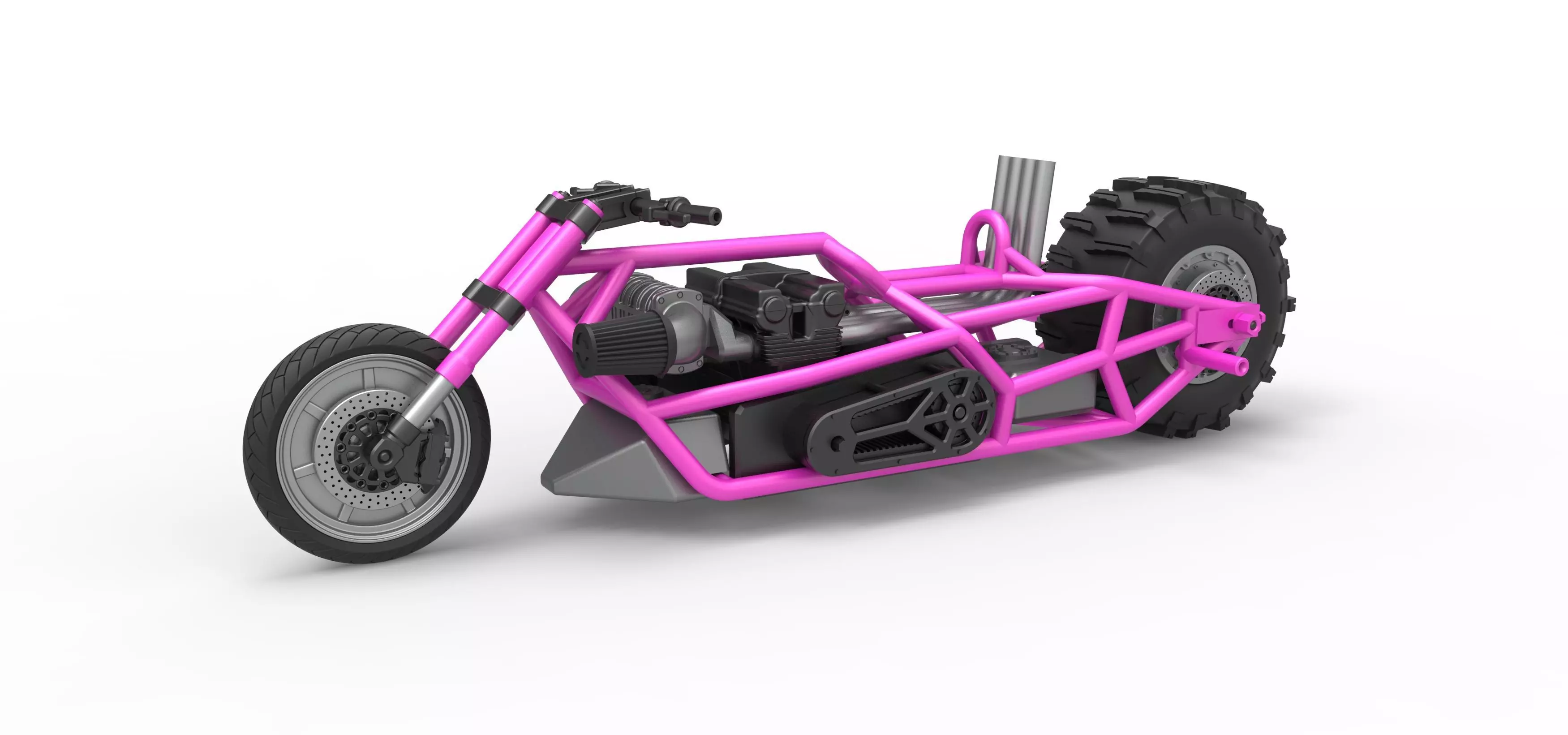 Top fuel Dirt dragster motorcycle Base Scale 1 to 25 3D print model_0