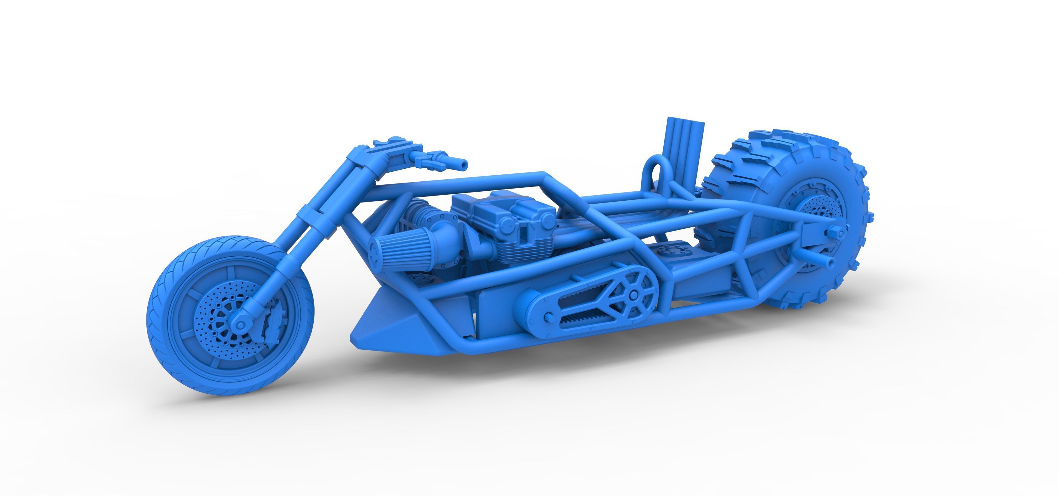 Top fuel Dirt dragster motorcycle Base Scale 1 to 25 3D print model_27