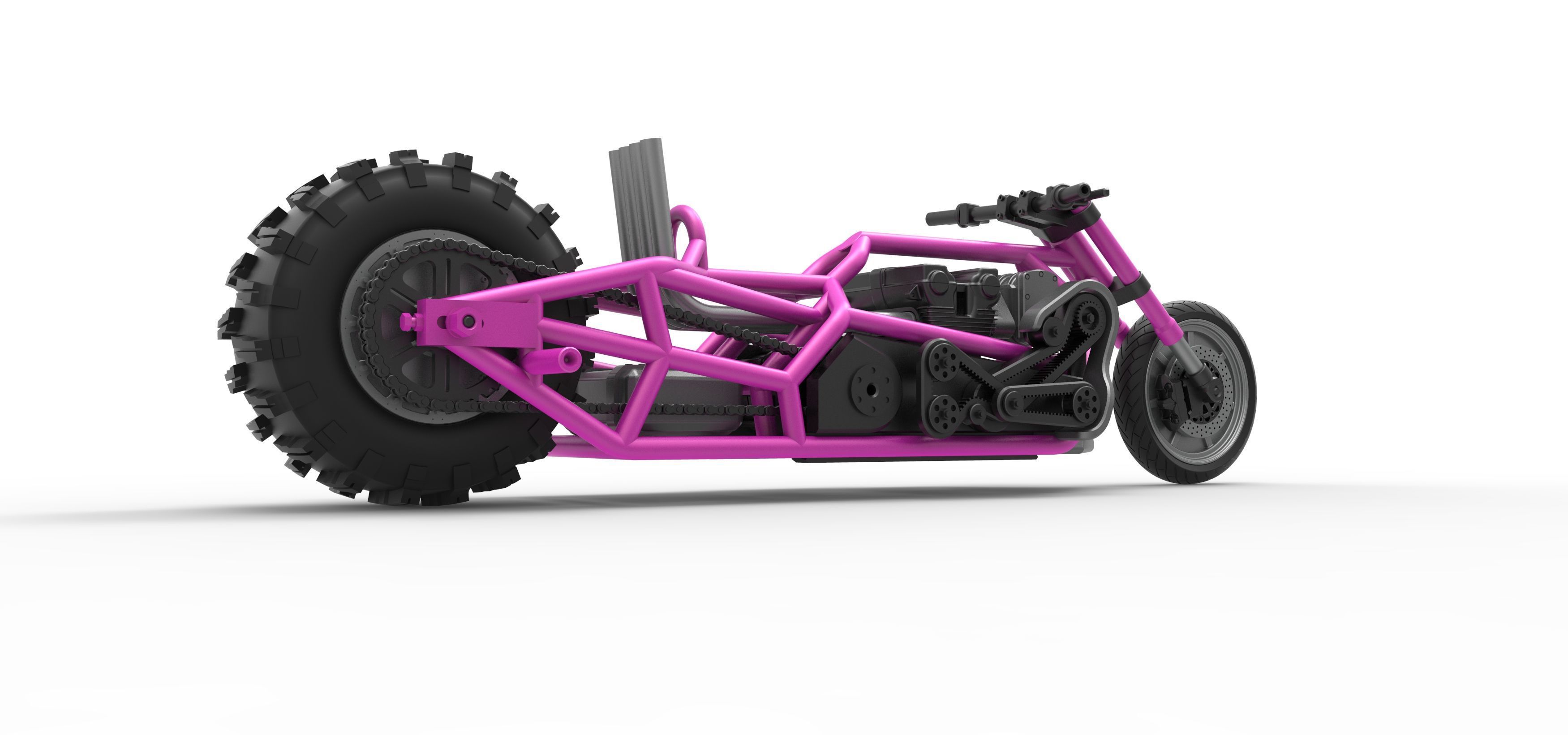 Top fuel Dirt dragster motorcycle Base Scale 1 to 25 3D print model_20