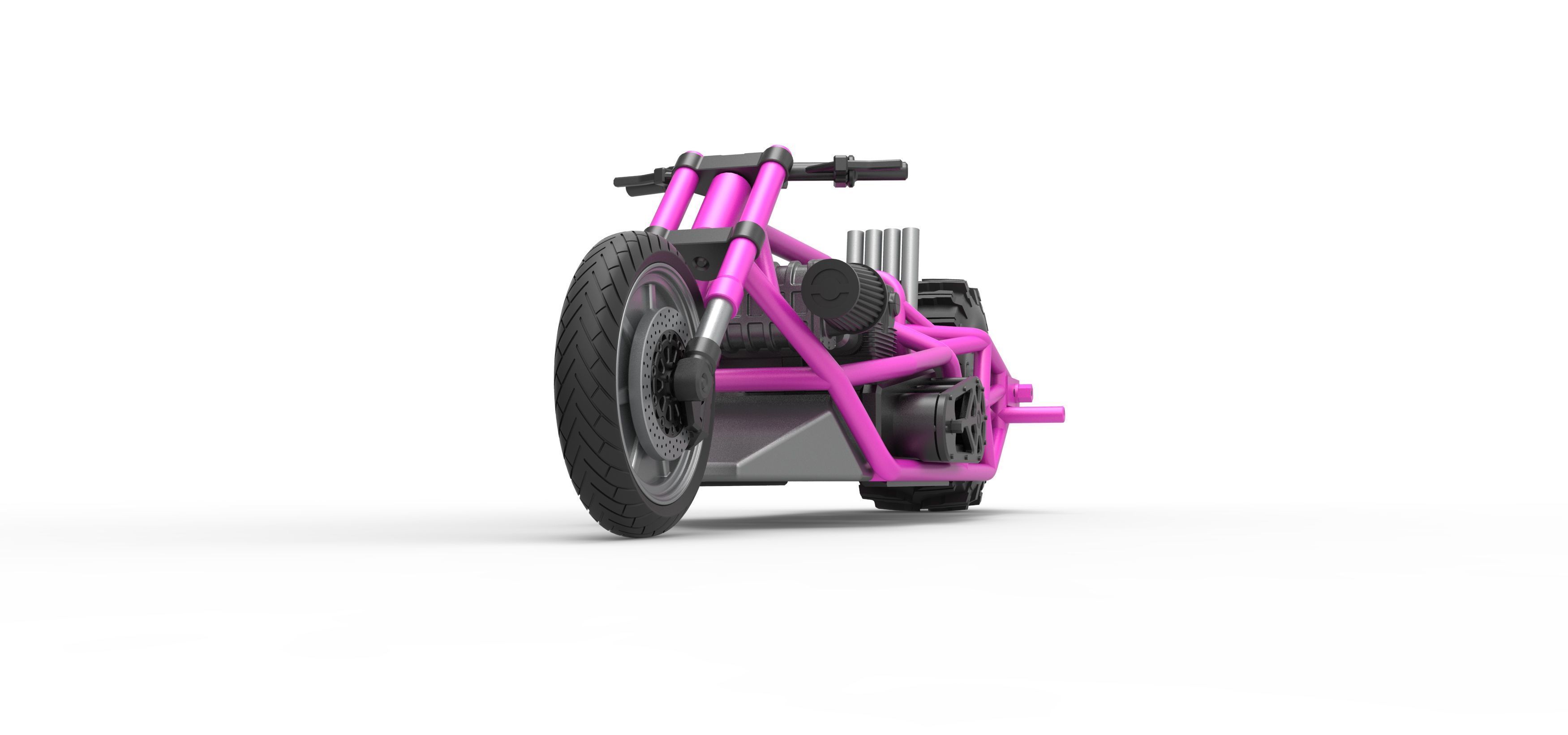 Top fuel Dirt dragster motorcycle Base Scale 1 to 25 3D print model_5