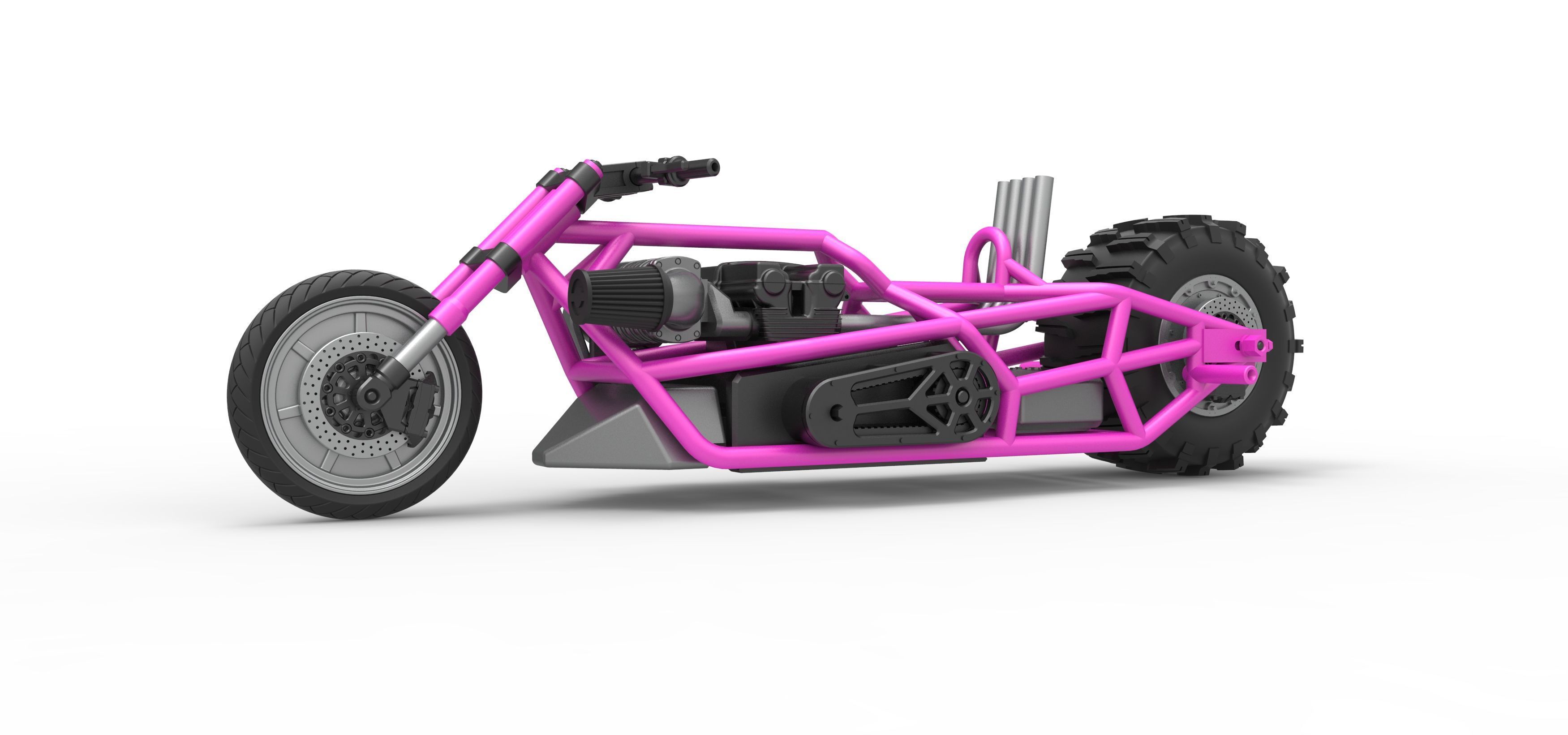 Top fuel Dirt dragster motorcycle Base Scale 1 to 25 3D print model_1