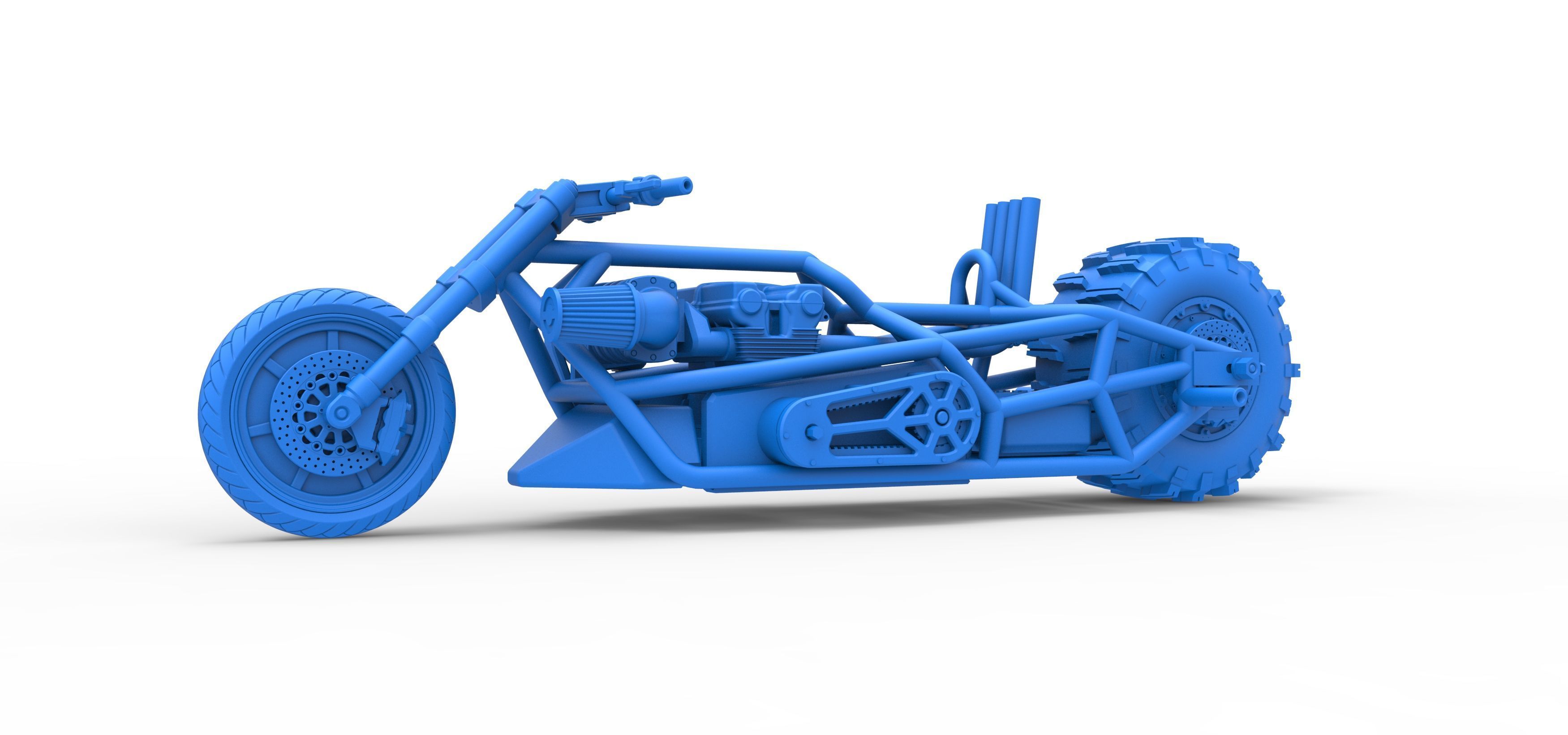 Top fuel Dirt dragster motorcycle Base Scale 1 to 25 3D print model_28