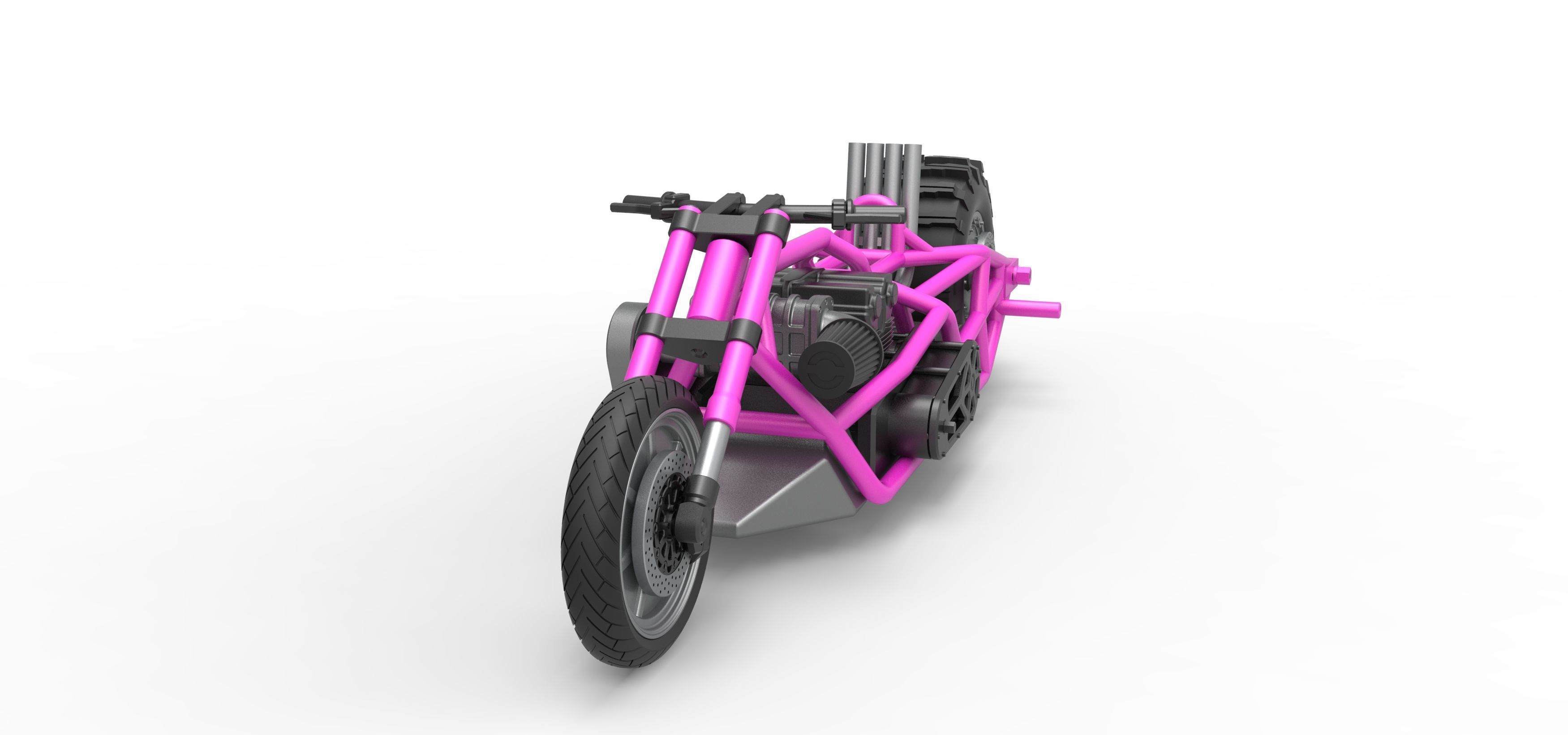 Top fuel Dirt dragster motorcycle Base Scale 1 to 25 3D print model_4