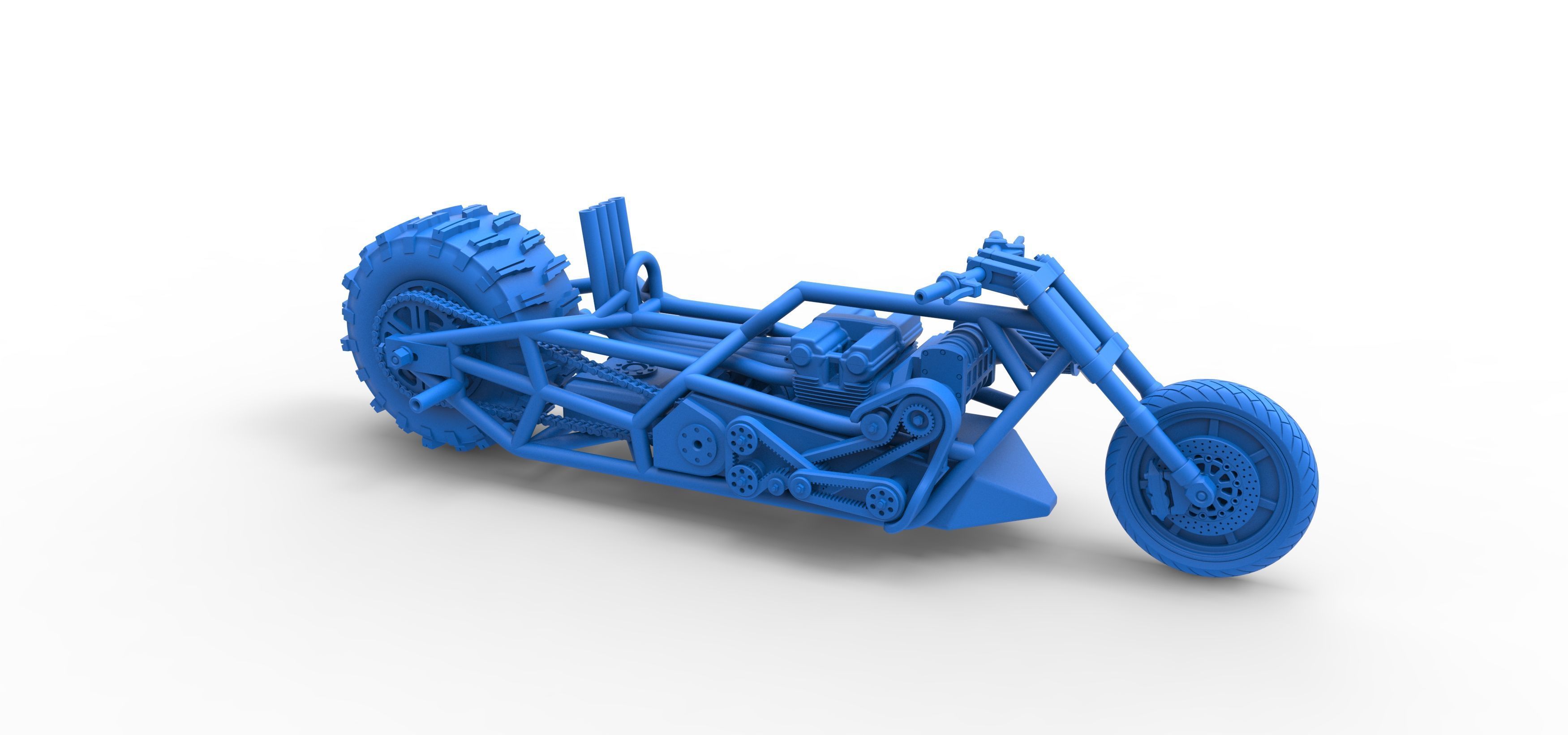 Top fuel Dirt dragster motorcycle Base Scale 1 to 25 3D print model_50