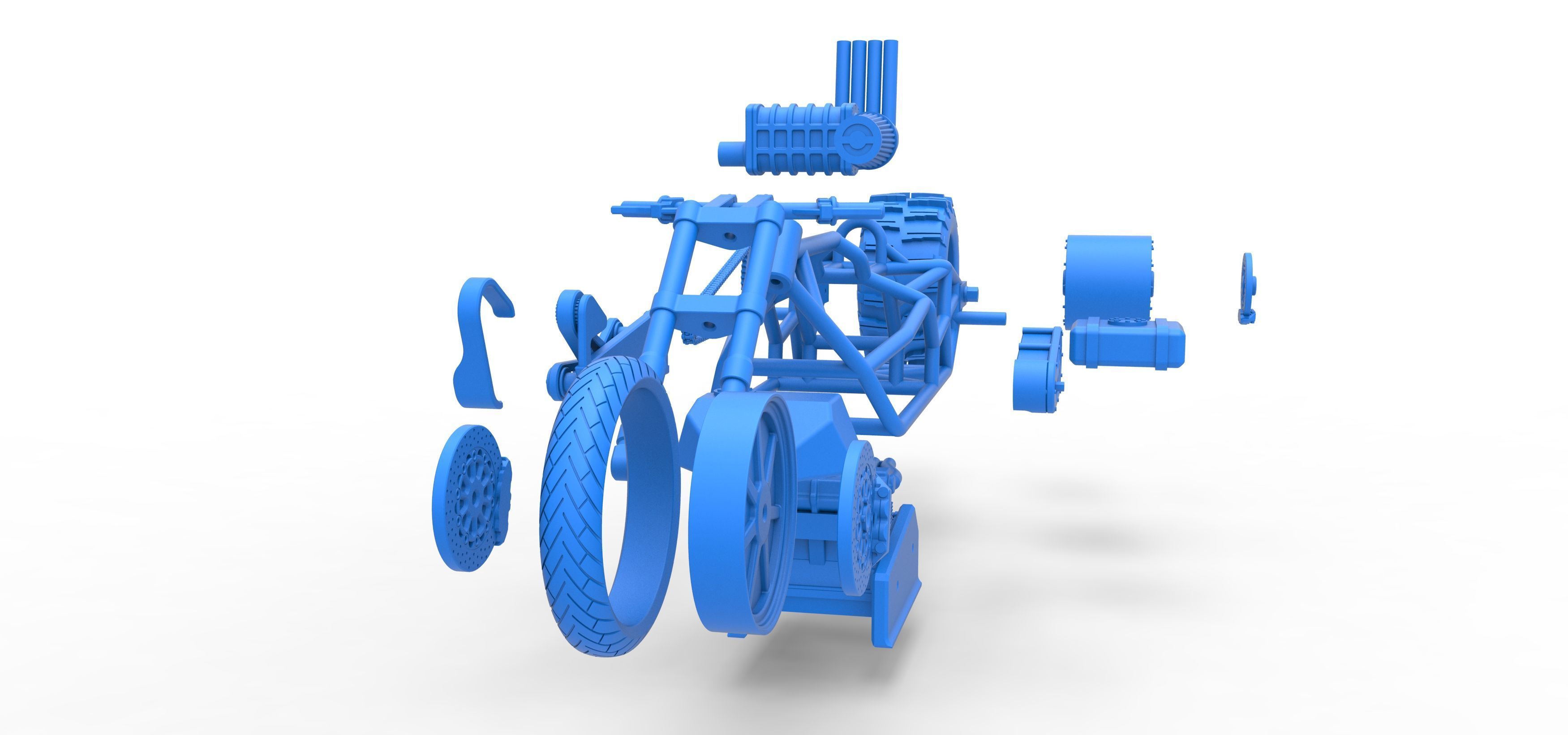 Top fuel Dirt dragster motorcycle Base Scale 1 to 25 3D print model_55