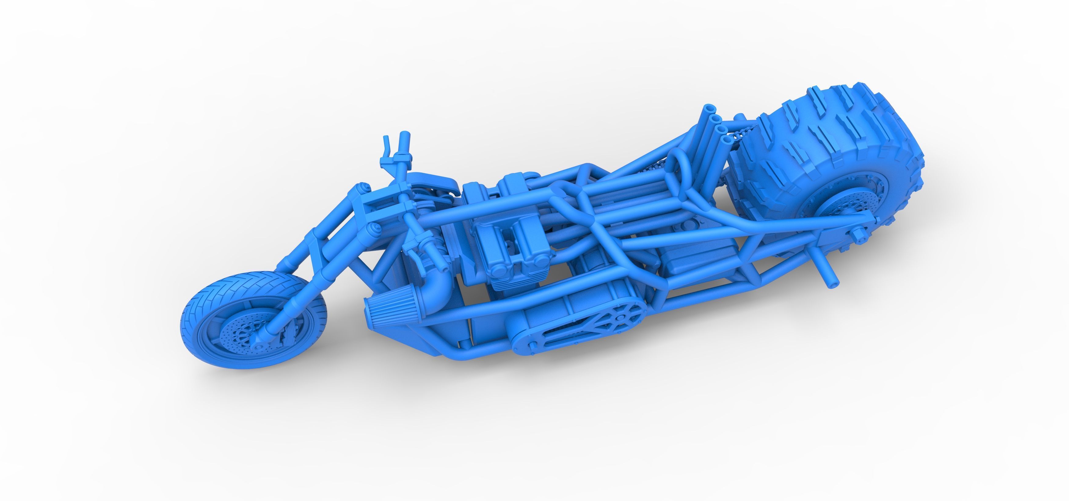 Top fuel Dirt dragster motorcycle Base Scale 1 to 25 3D print model_30
