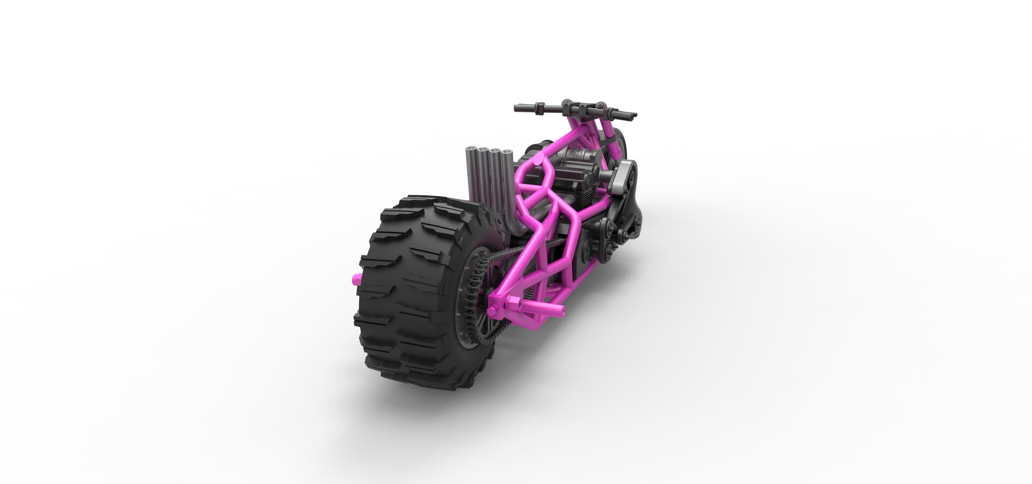 Top fuel Dirt dragster motorcycle Base Scale 1 to 25 3D print model_17