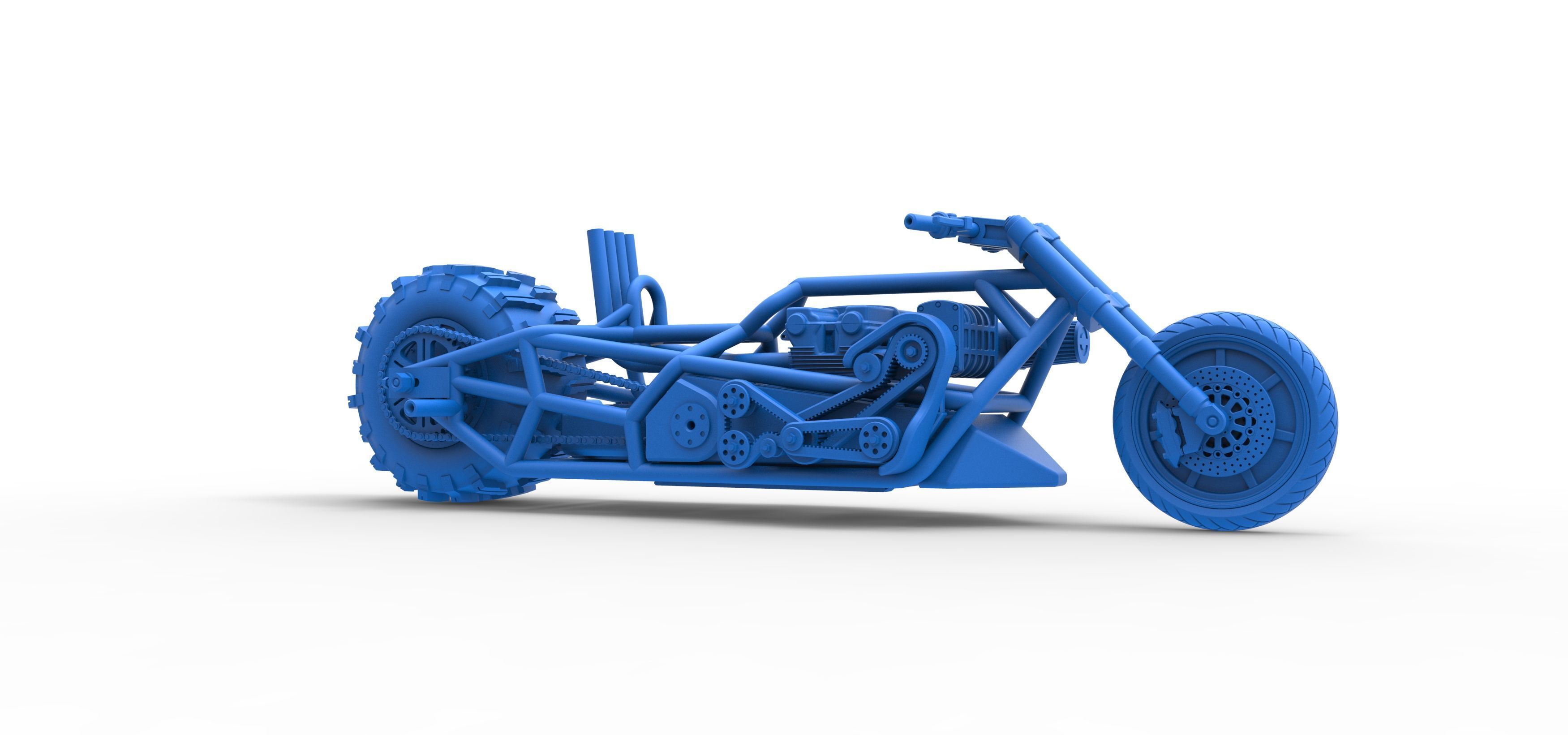 Top fuel Dirt dragster motorcycle Base Scale 1 to 25 3D print model_51