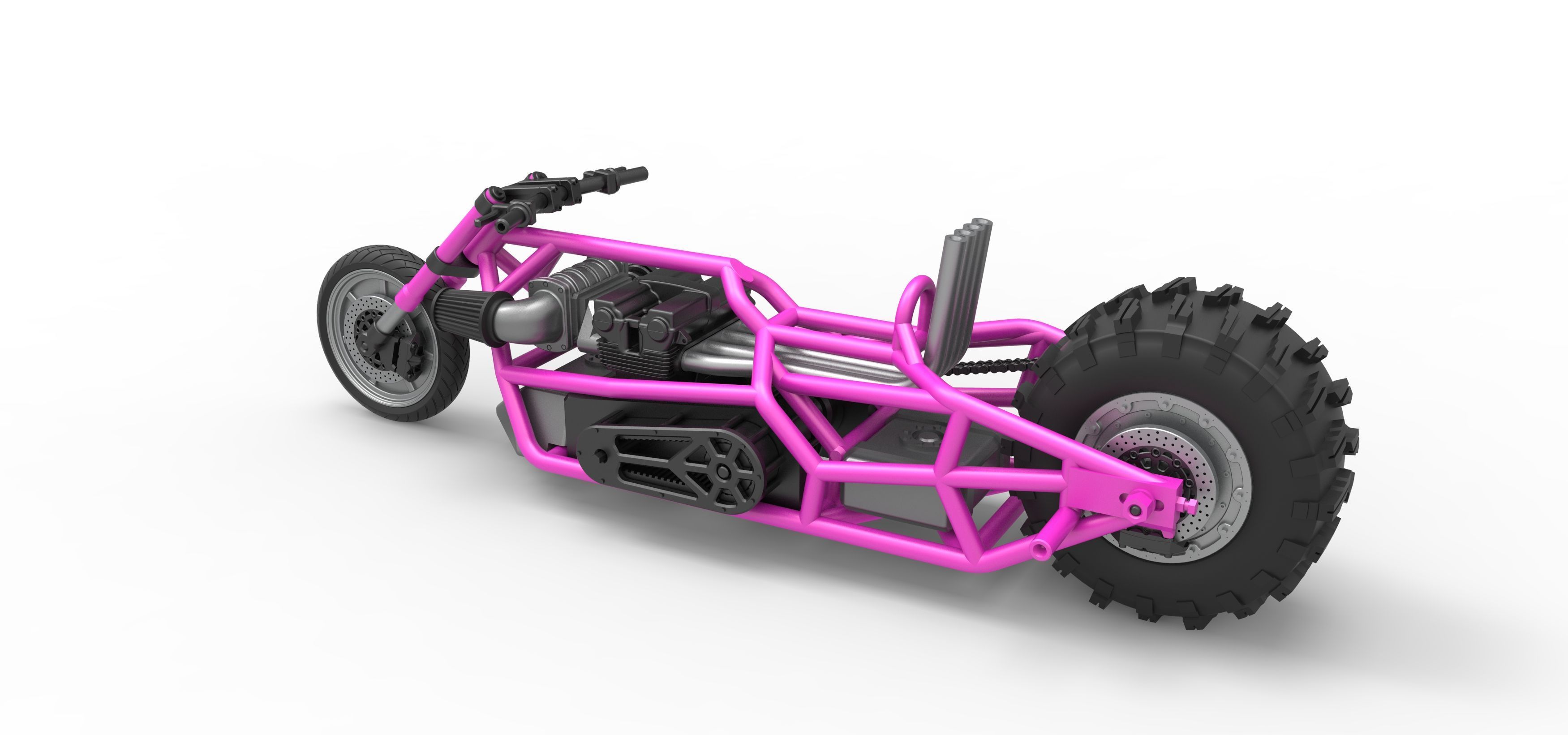 Top fuel Dirt dragster motorcycle Base Scale 1 to 25 3D print model_11