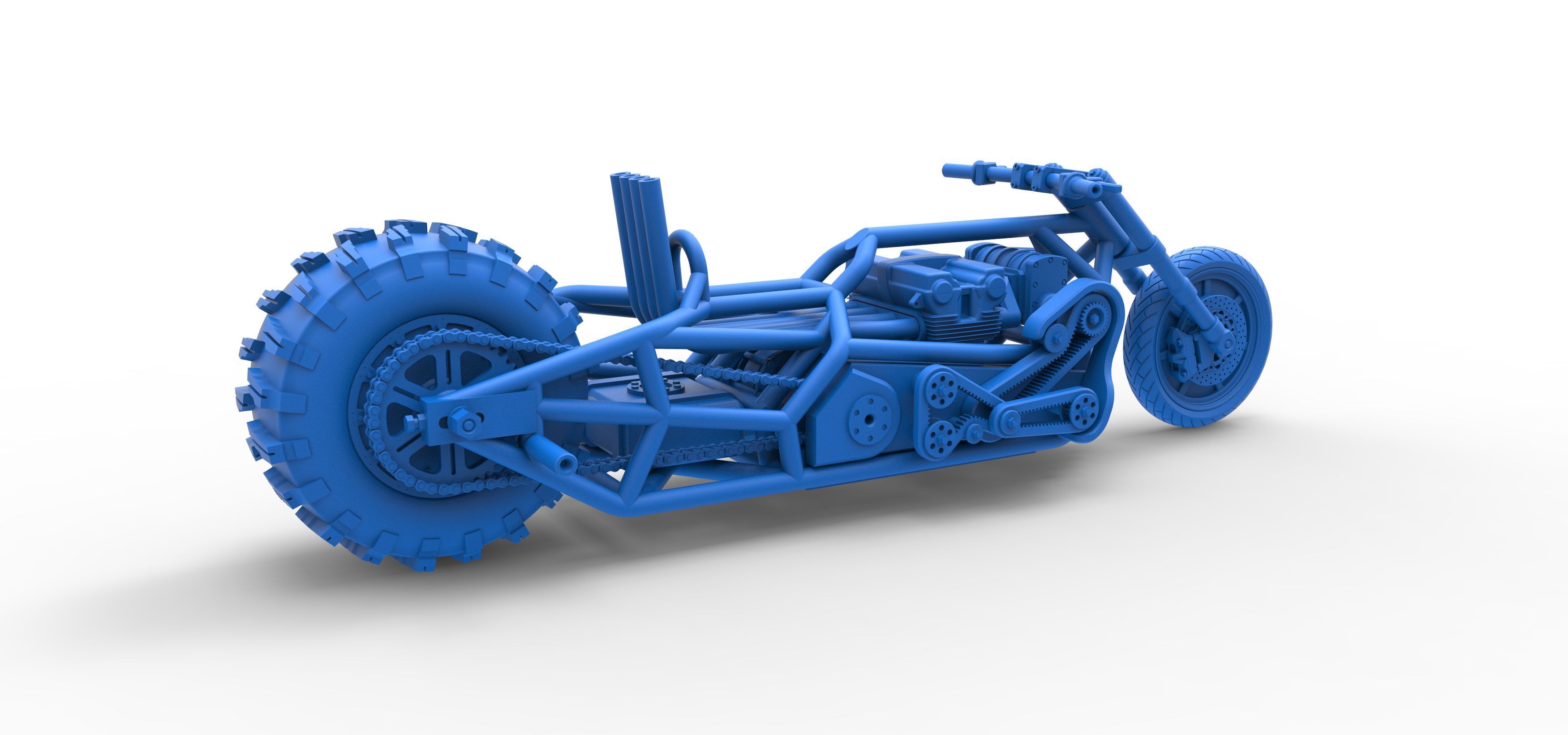 Top fuel Dirt dragster motorcycle Base Scale 1 to 25 3D print model_46