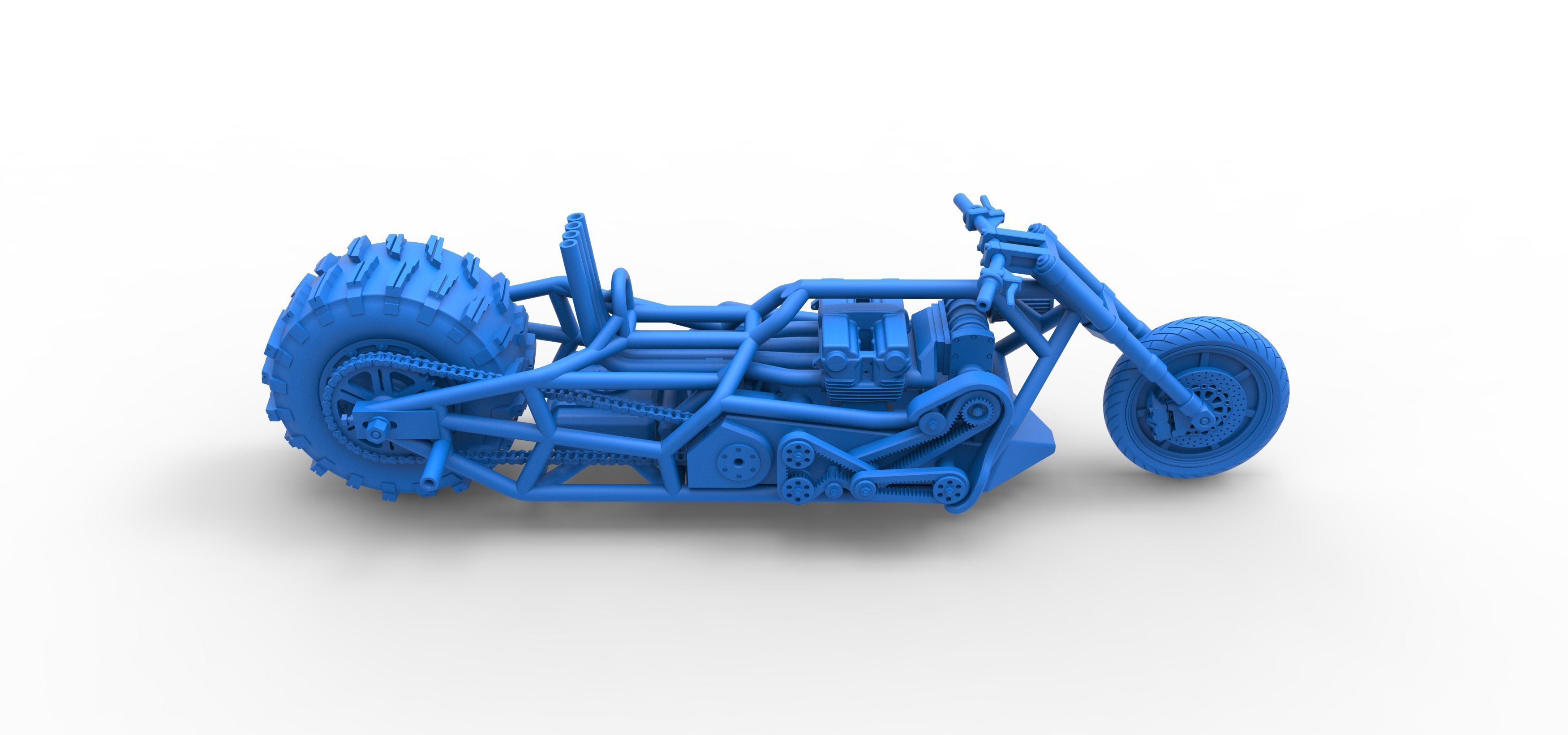 Top fuel Dirt dragster motorcycle Base Scale 1 to 25 3D print model_49