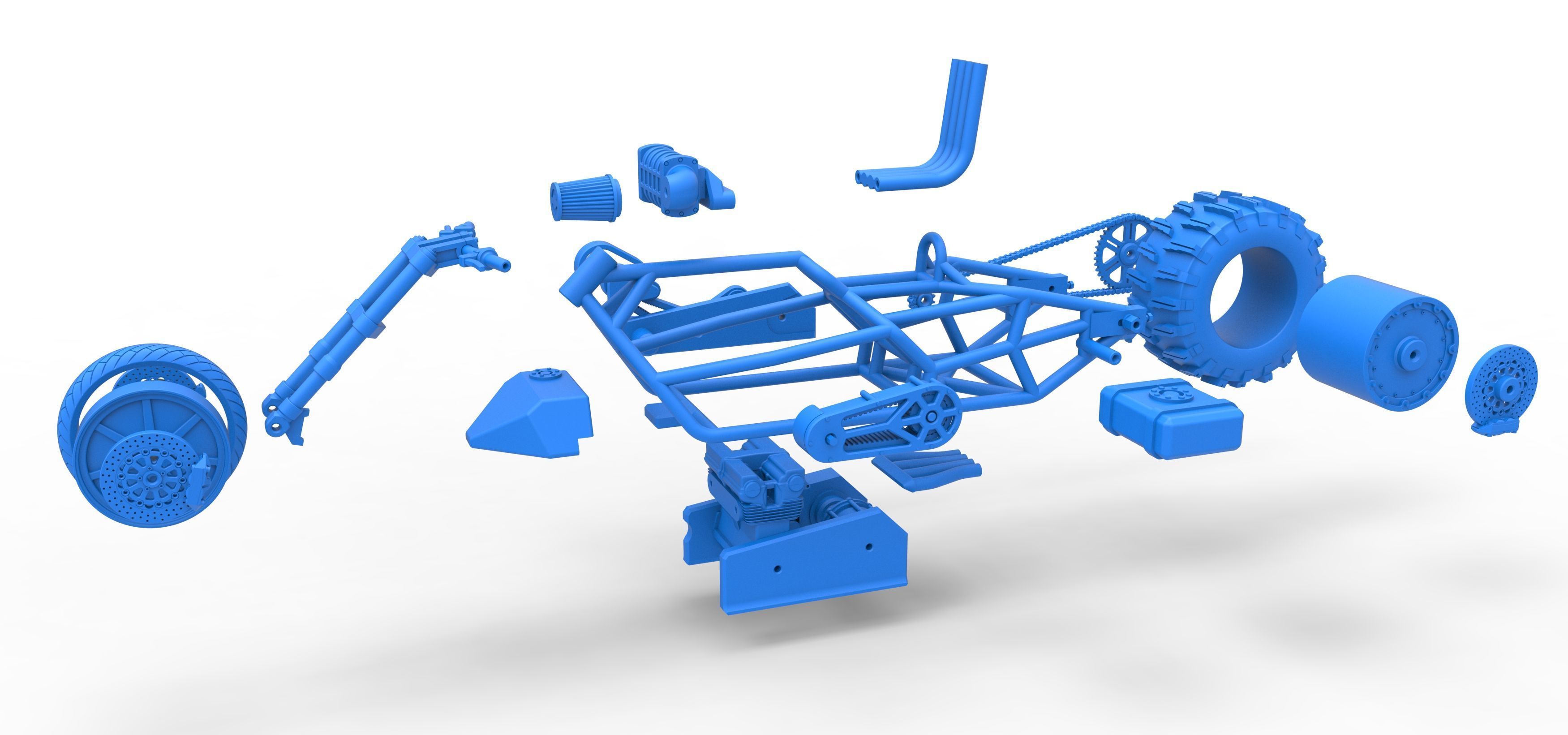 Top fuel Dirt dragster motorcycle Base Scale 1 to 25 3D print model_52