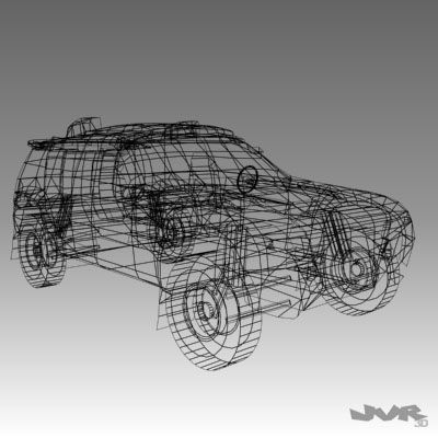Volkswagen Touareg Rally 2 Low-poly 3D model_7
