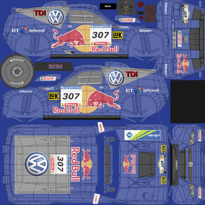 Volkswagen Touareg Rally 2 Low-poly 3D model_6