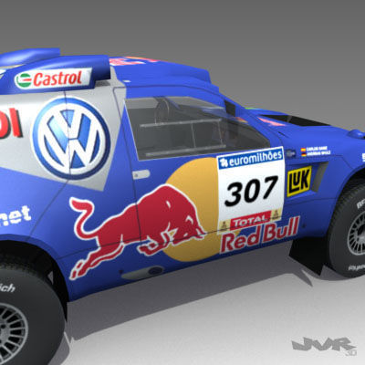 Volkswagen Touareg Rally 2 Low-poly 3D model_3