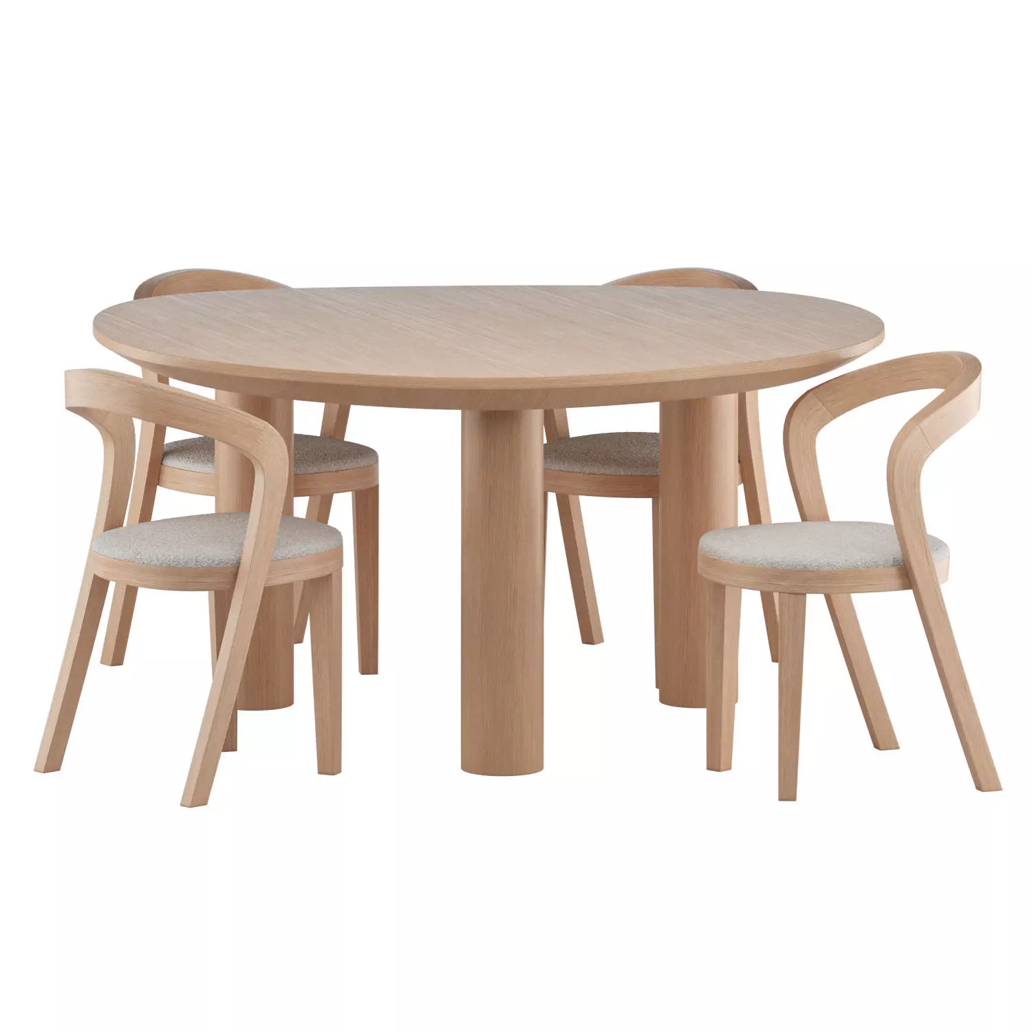 udi chair and Dining Table Lombardo - Dining set 03 3D model_0