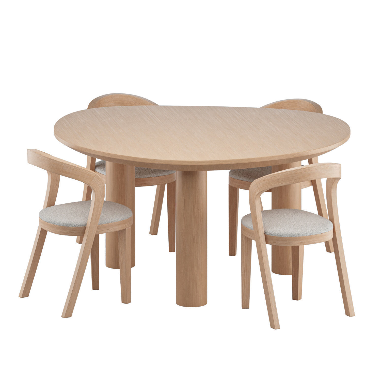 udi chair and Dining Table Lombardo - Dining set 03 3D model_3