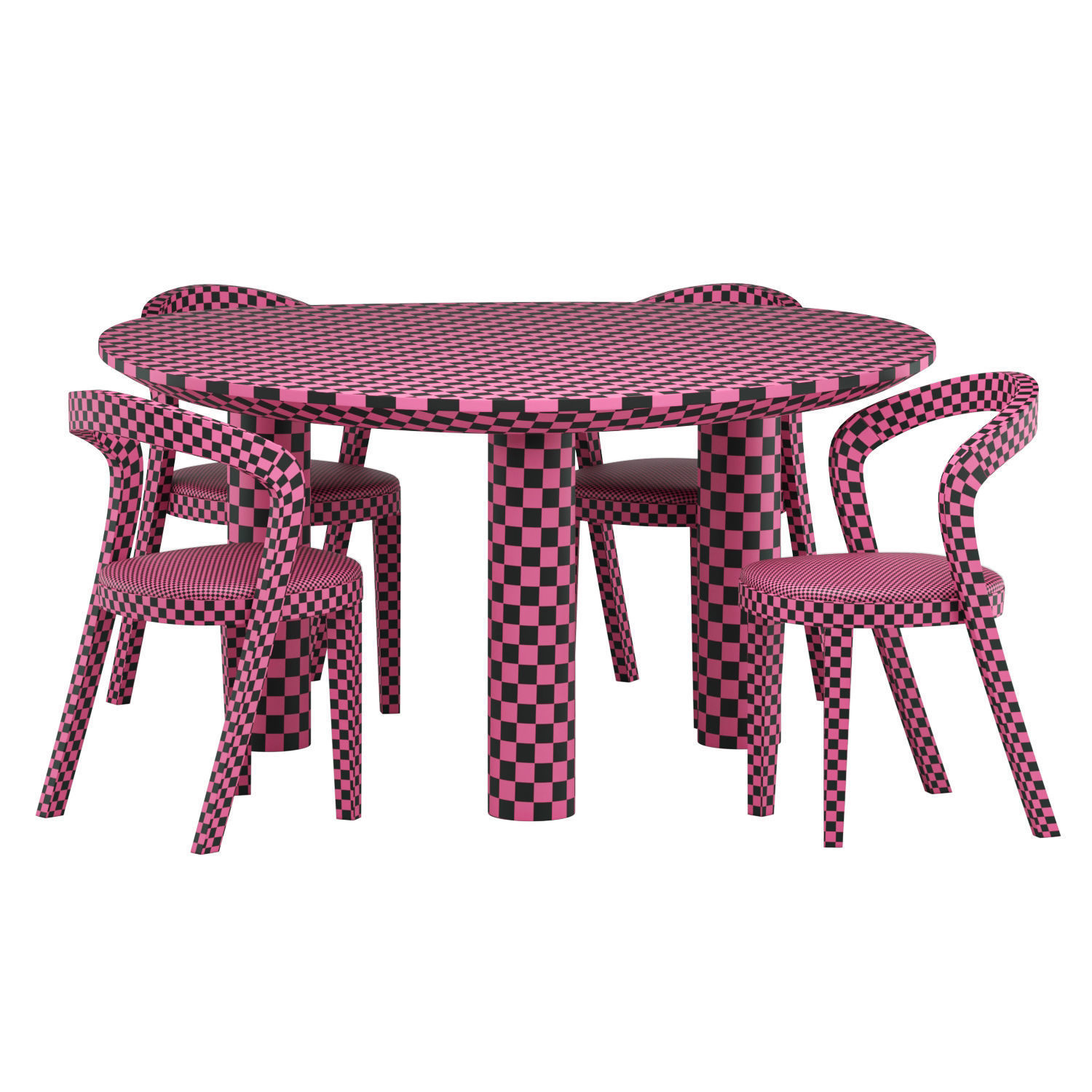 udi chair and Dining Table Lombardo - Dining set 03 3D model_4