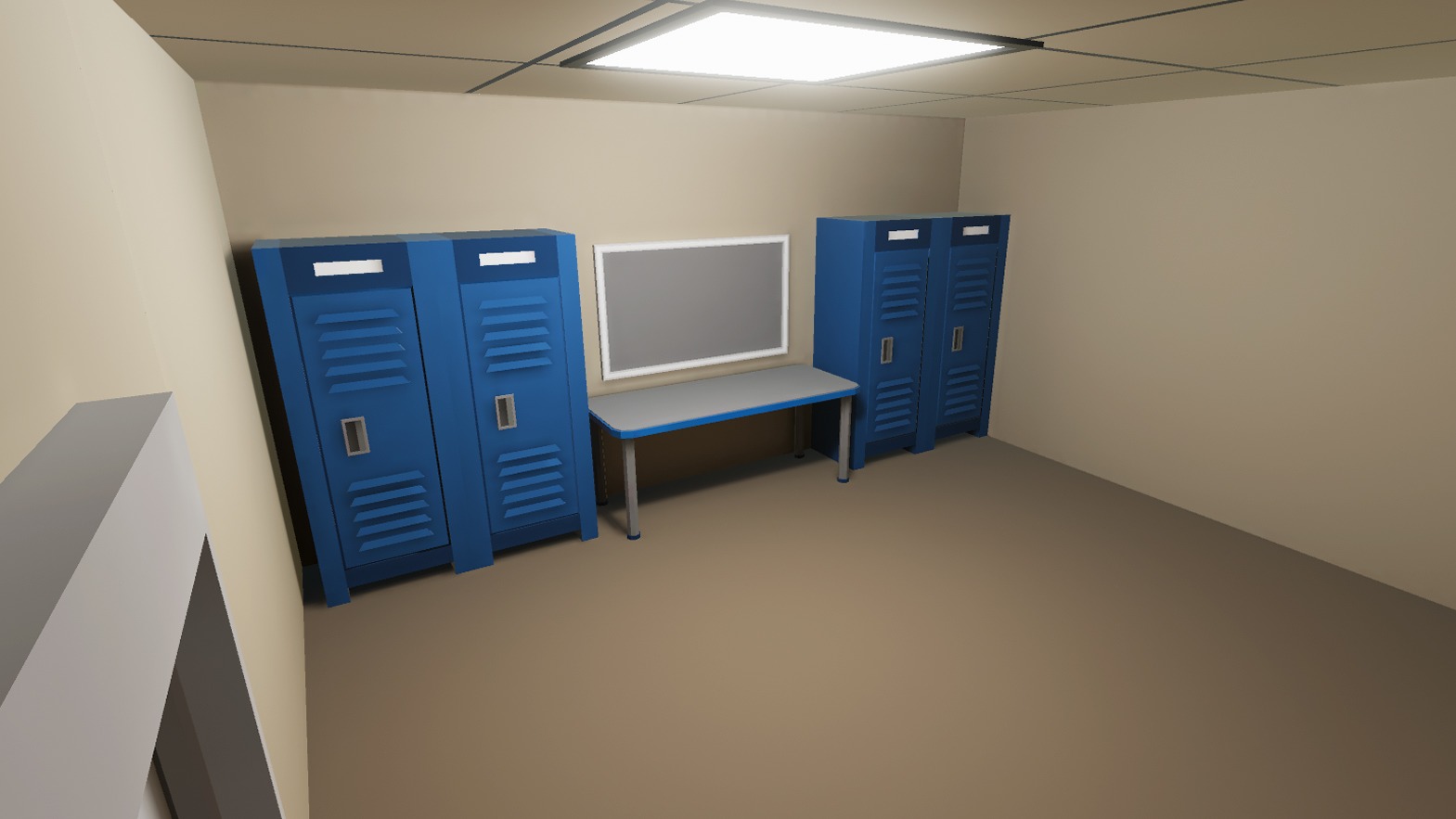 School Dining Room Low-poly 3D model_8