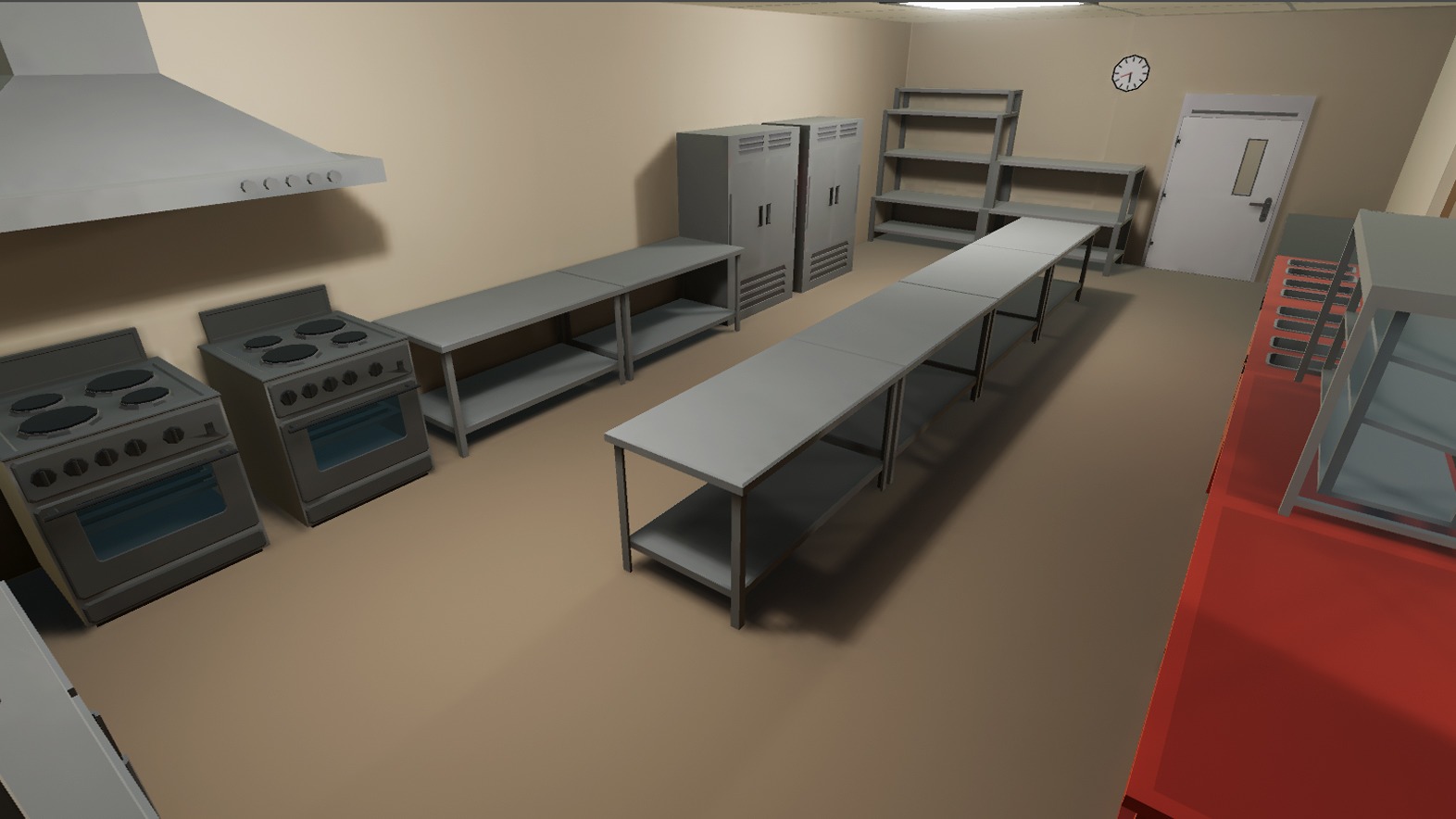 School Dining Room Low-poly 3D model_5