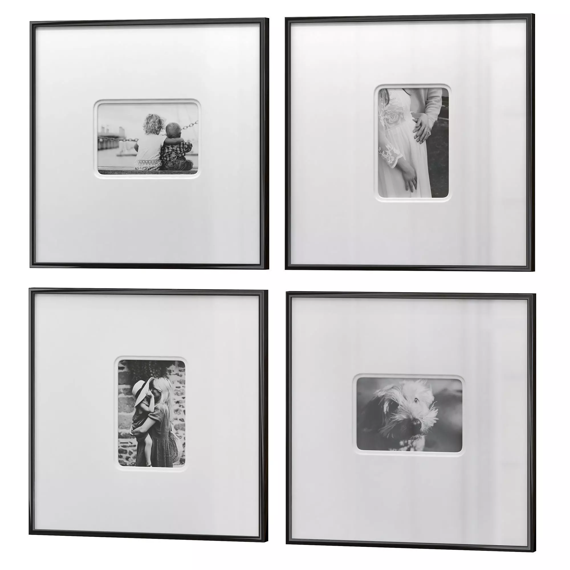 Wall Frames With Photos In Passe-partout 3D model