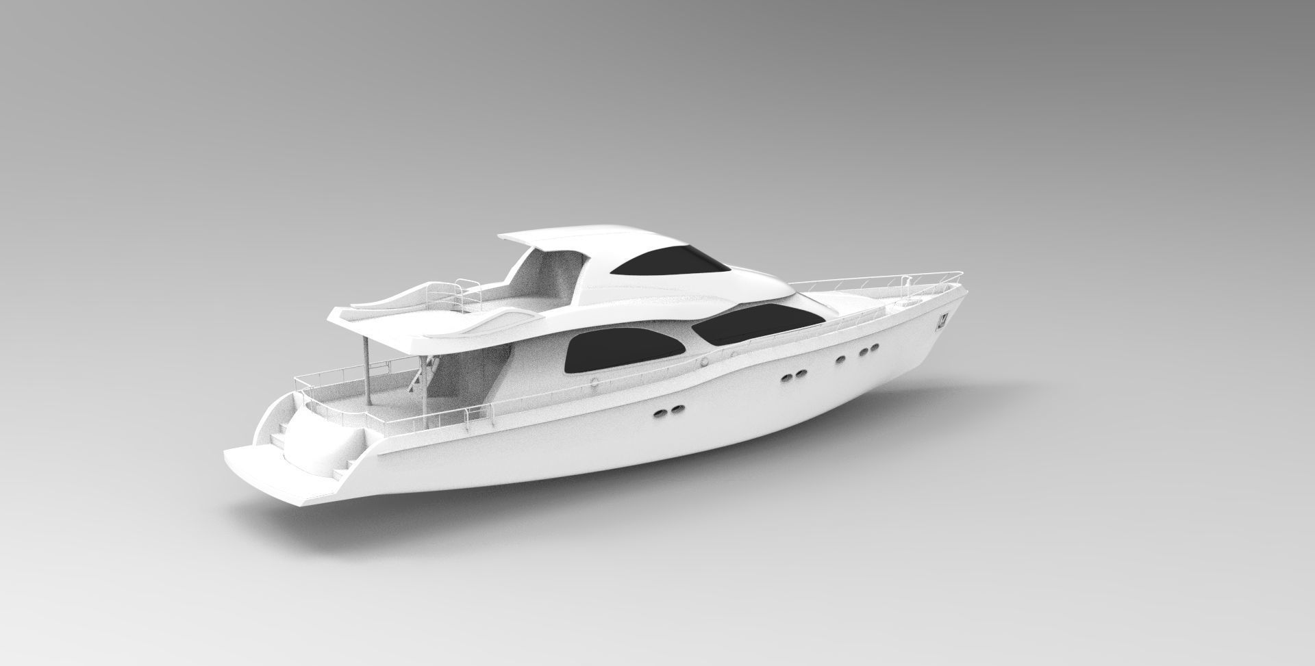 yacht 3D model_1