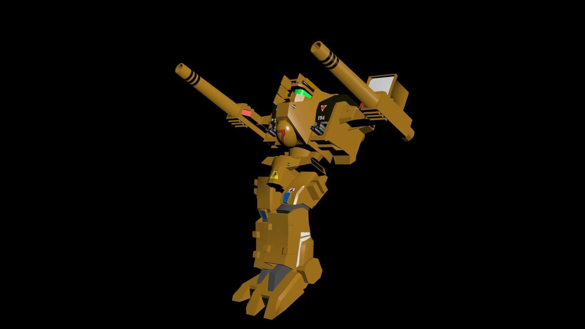 Destroid Tomahawk MBR-04 MK IV Low-poly 3D model_10