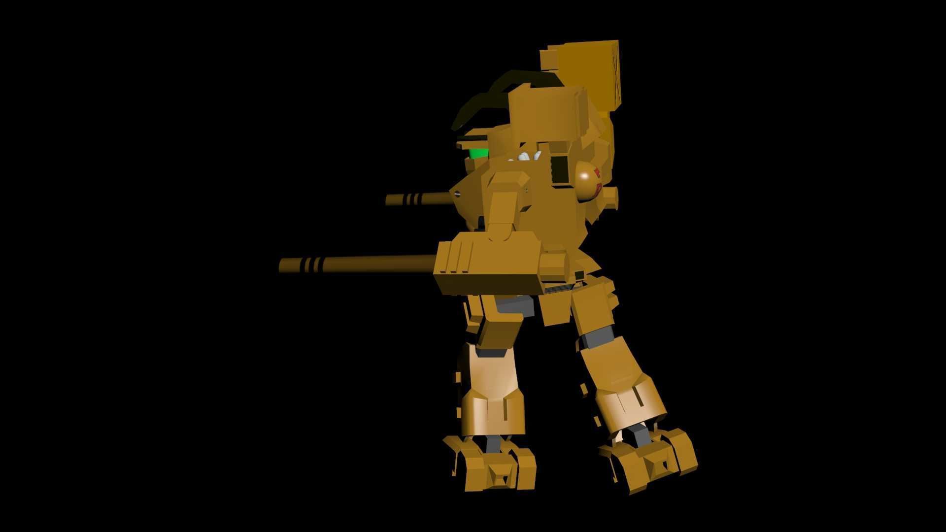 Destroid Tomahawk MBR-04 MK IV Low-poly 3D model_6