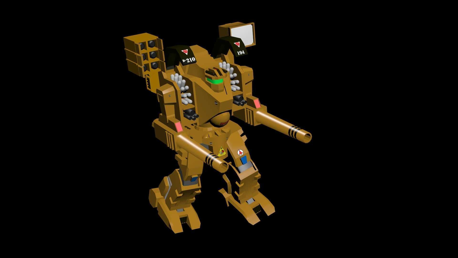 Destroid Tomahawk MBR-04 MK IV Low-poly 3D model_4