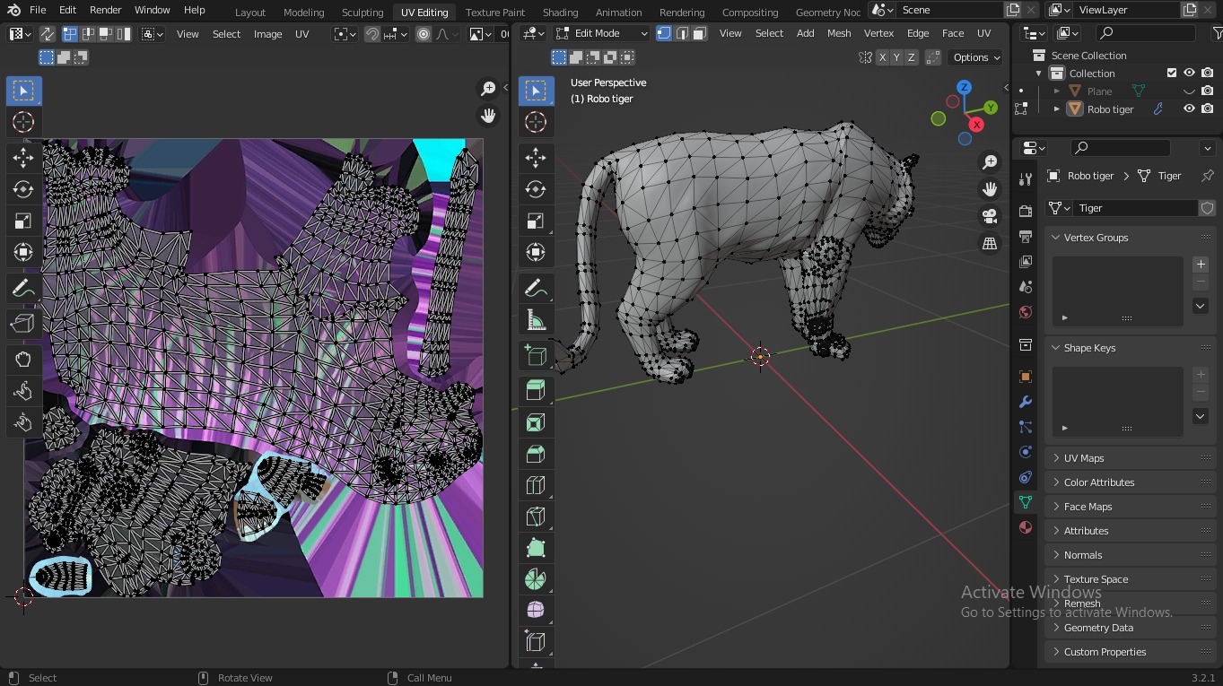  Fantasy Tiger with Robotic Leg Low-poly 3D model_24