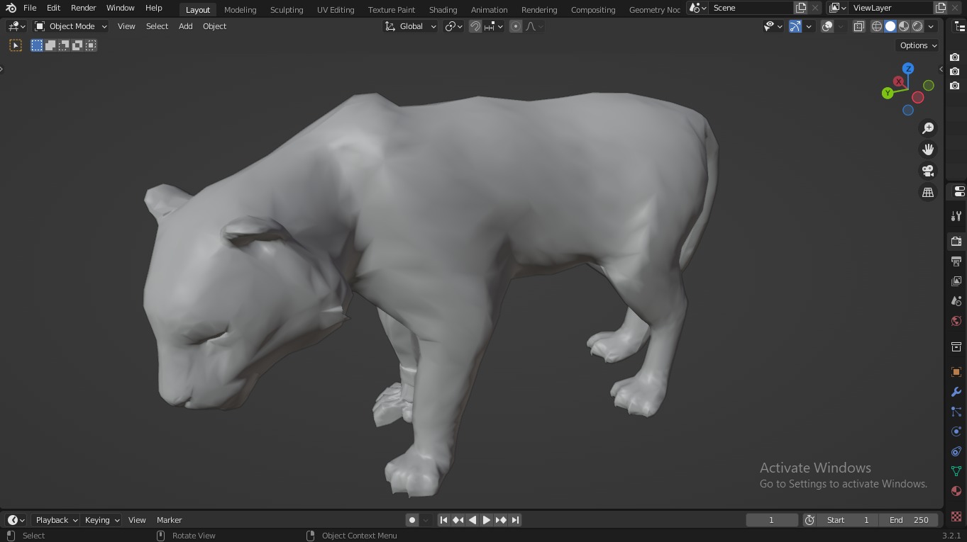  Fantasy Tiger with Robotic Leg Low-poly 3D model_16