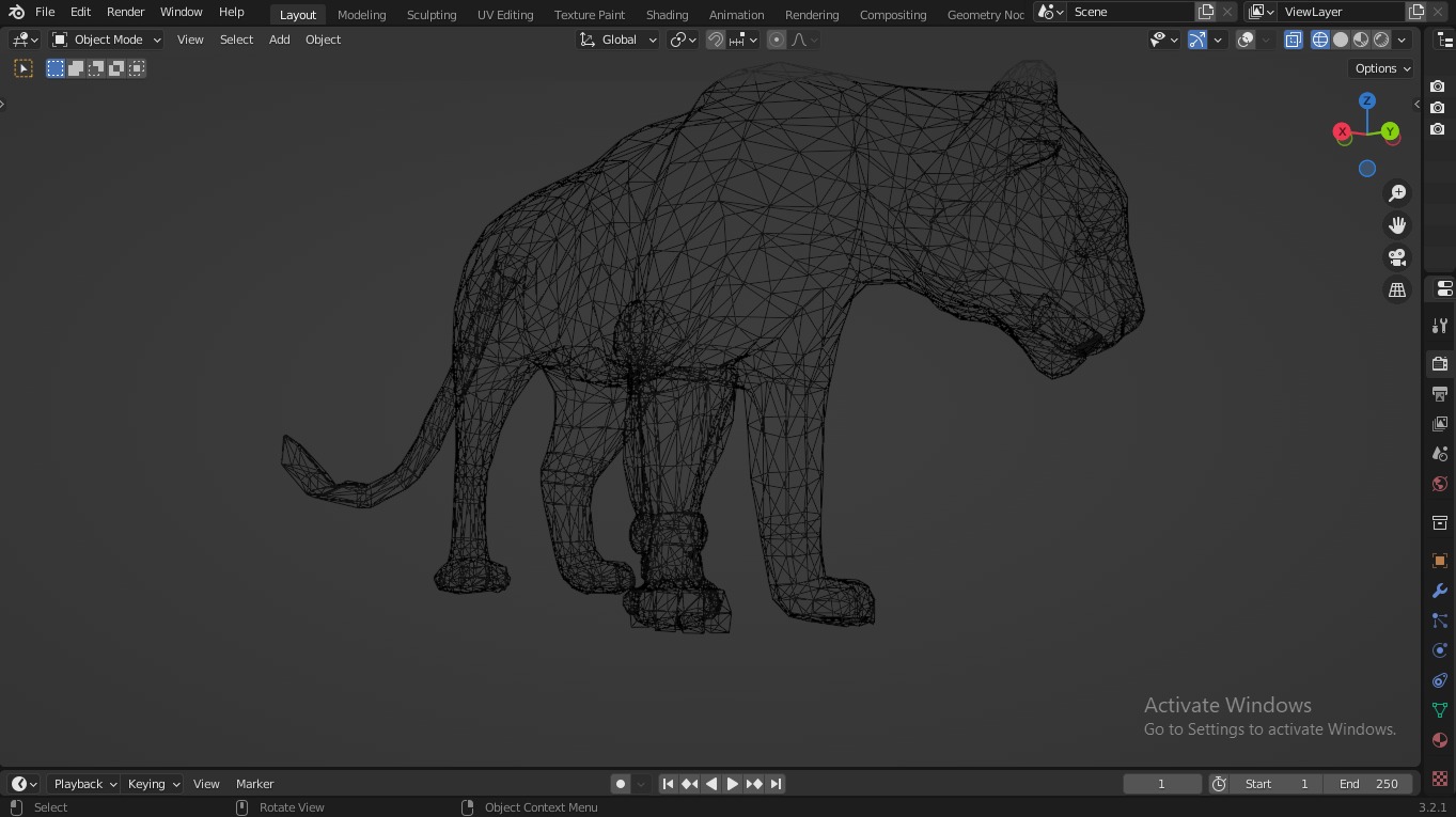  Fantasy Tiger with Robotic Leg Low-poly 3D model_22