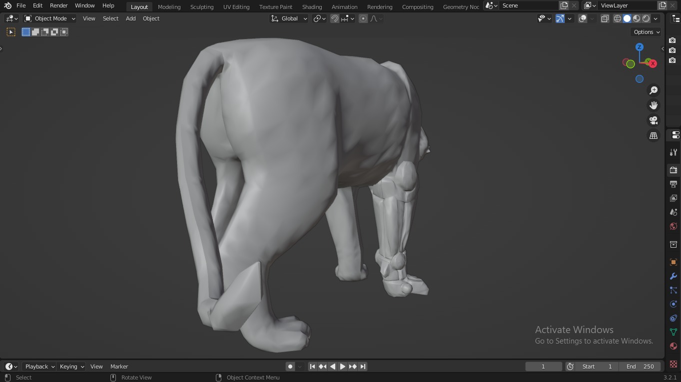  Fantasy Tiger with Robotic Leg Low-poly 3D model_28