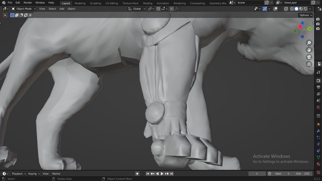  Fantasy Tiger with Robotic Leg Low-poly 3D model_21