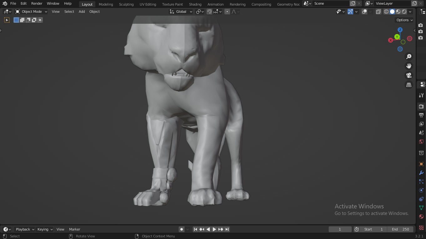  Fantasy Tiger with Robotic Leg Low-poly 3D model_20
