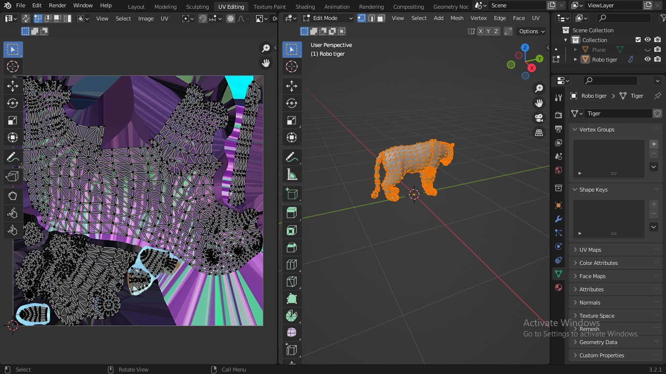  Fantasy Tiger with Robotic Leg Low-poly 3D model_23