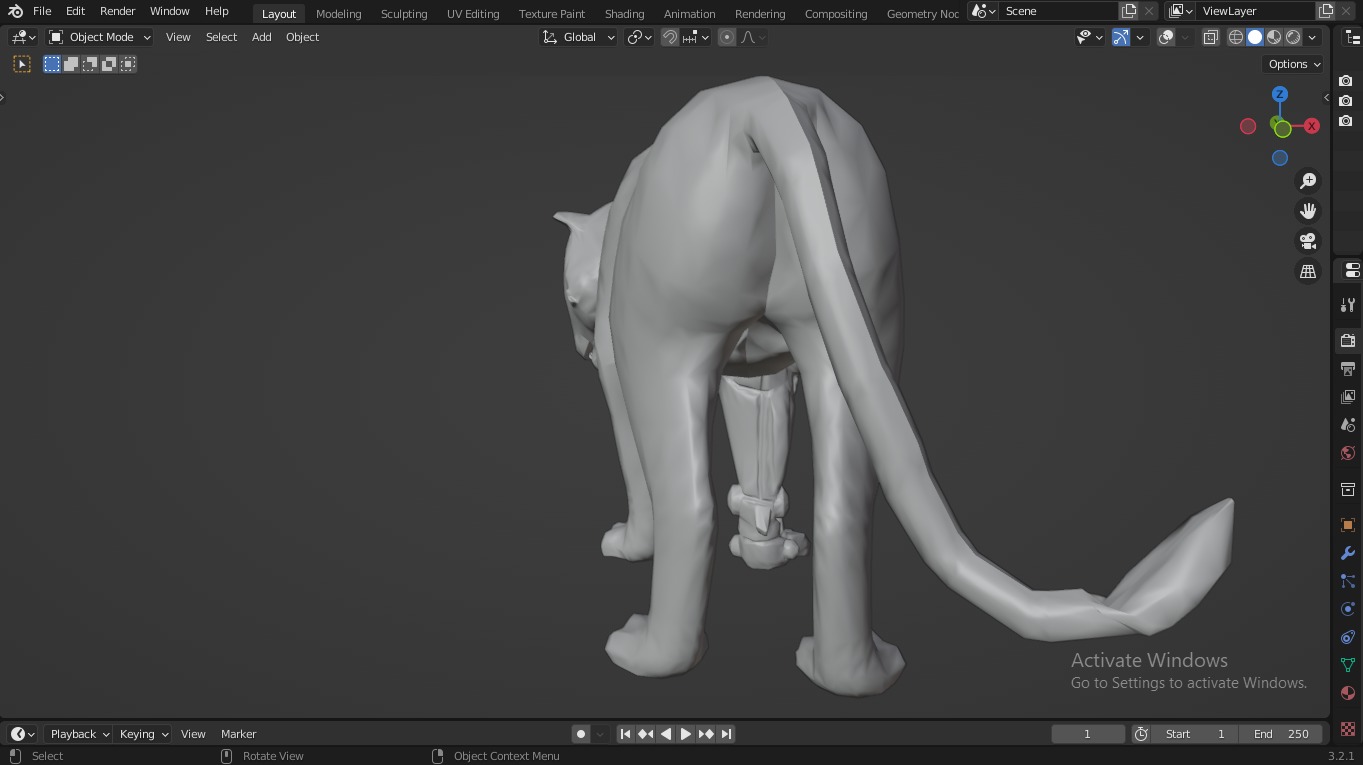  Fantasy Tiger with Robotic Leg Low-poly 3D model_27