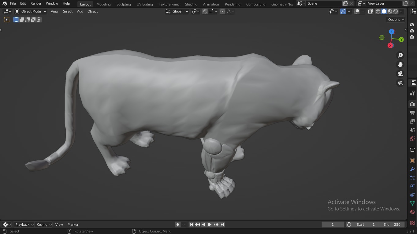  Fantasy Tiger with Robotic Leg Low-poly 3D model_29