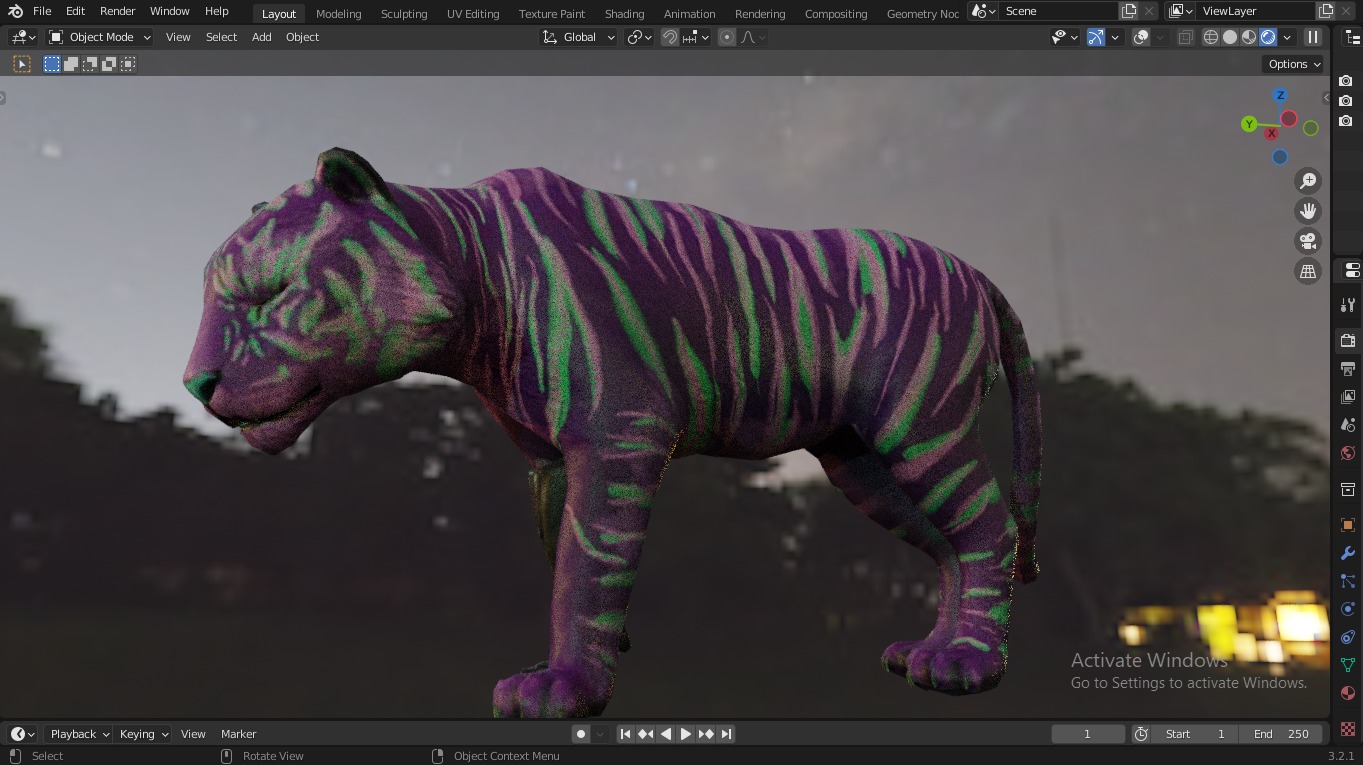  Fantasy Tiger with Robotic Leg Low-poly 3D model_14