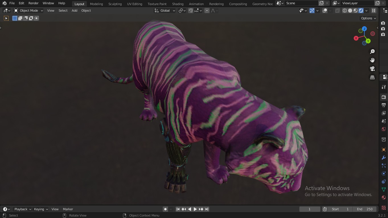  Fantasy Tiger with Robotic Leg Low-poly 3D model_15