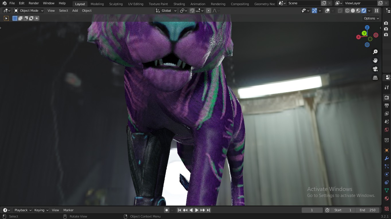  Fantasy Tiger with Robotic Leg Low-poly 3D model_11