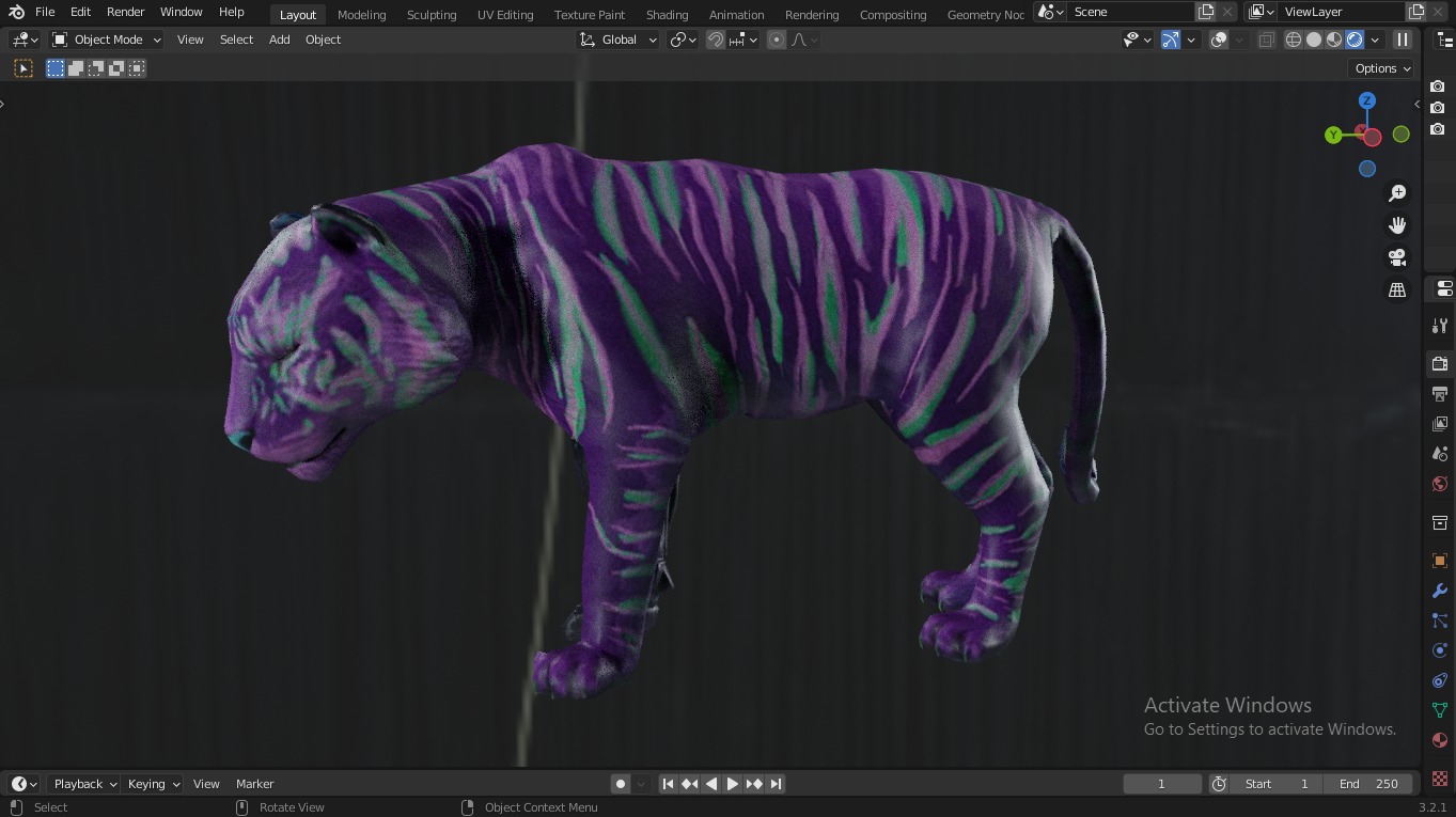  Fantasy Tiger with Robotic Leg Low-poly 3D model_8