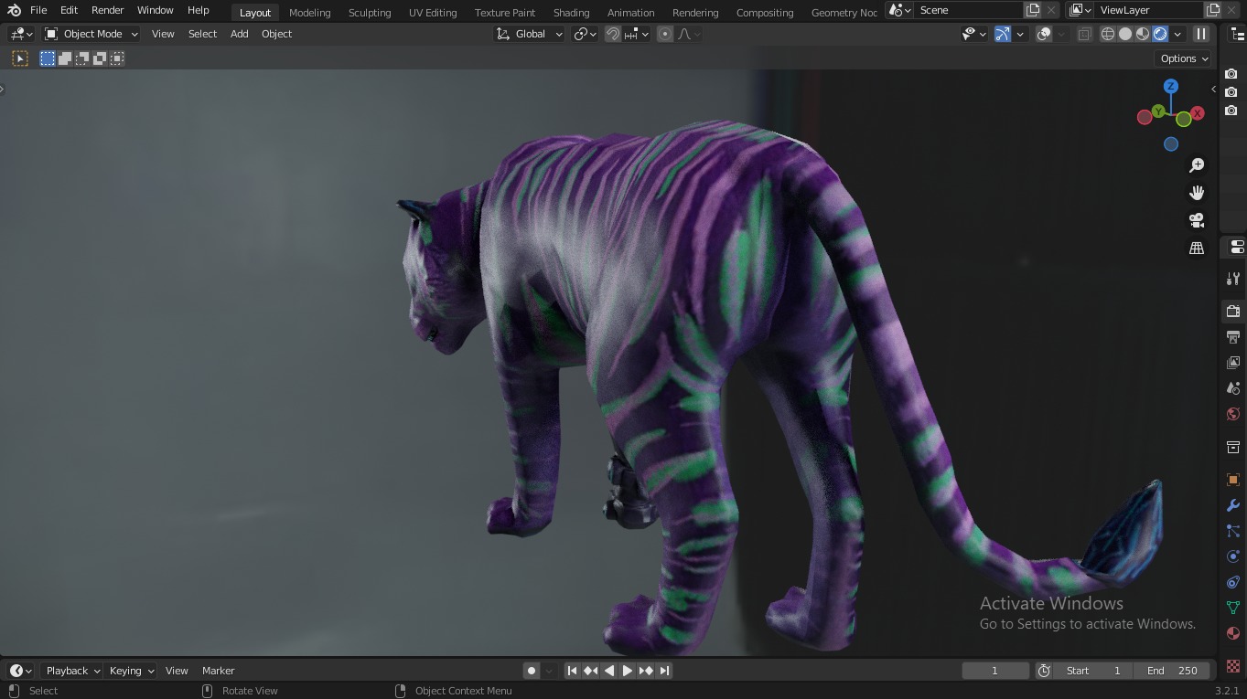  Fantasy Tiger with Robotic Leg Low-poly 3D model_9