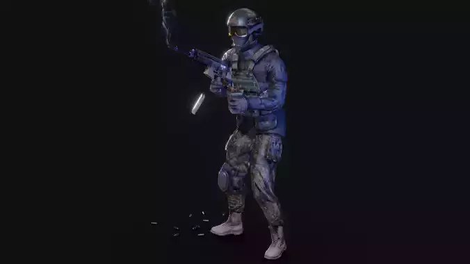 Private Military Contractor Free low-poly 3D model