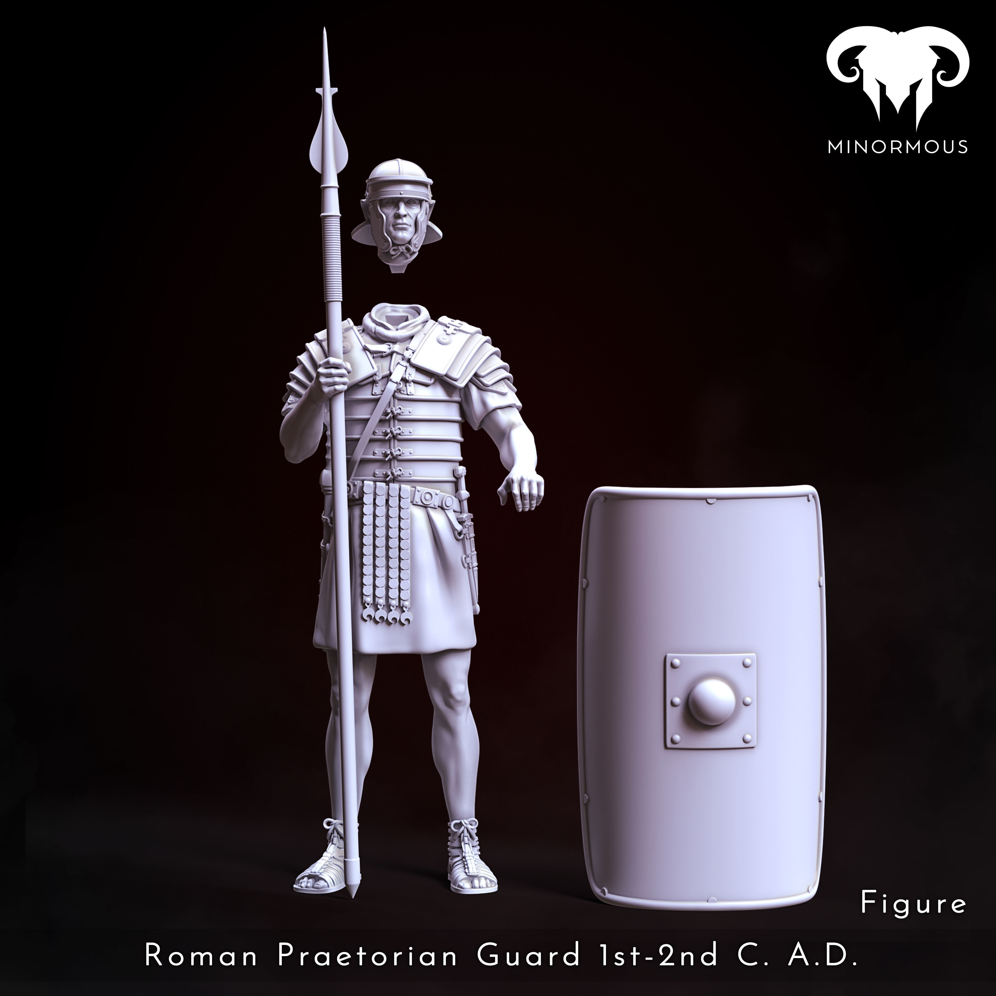 Bundle - Roman Praetorian Guard 1st - 2nd C AD on duty 3D print model_7