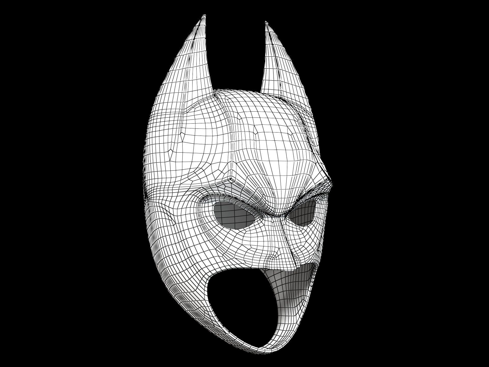Batman mask high poly 3D model_4