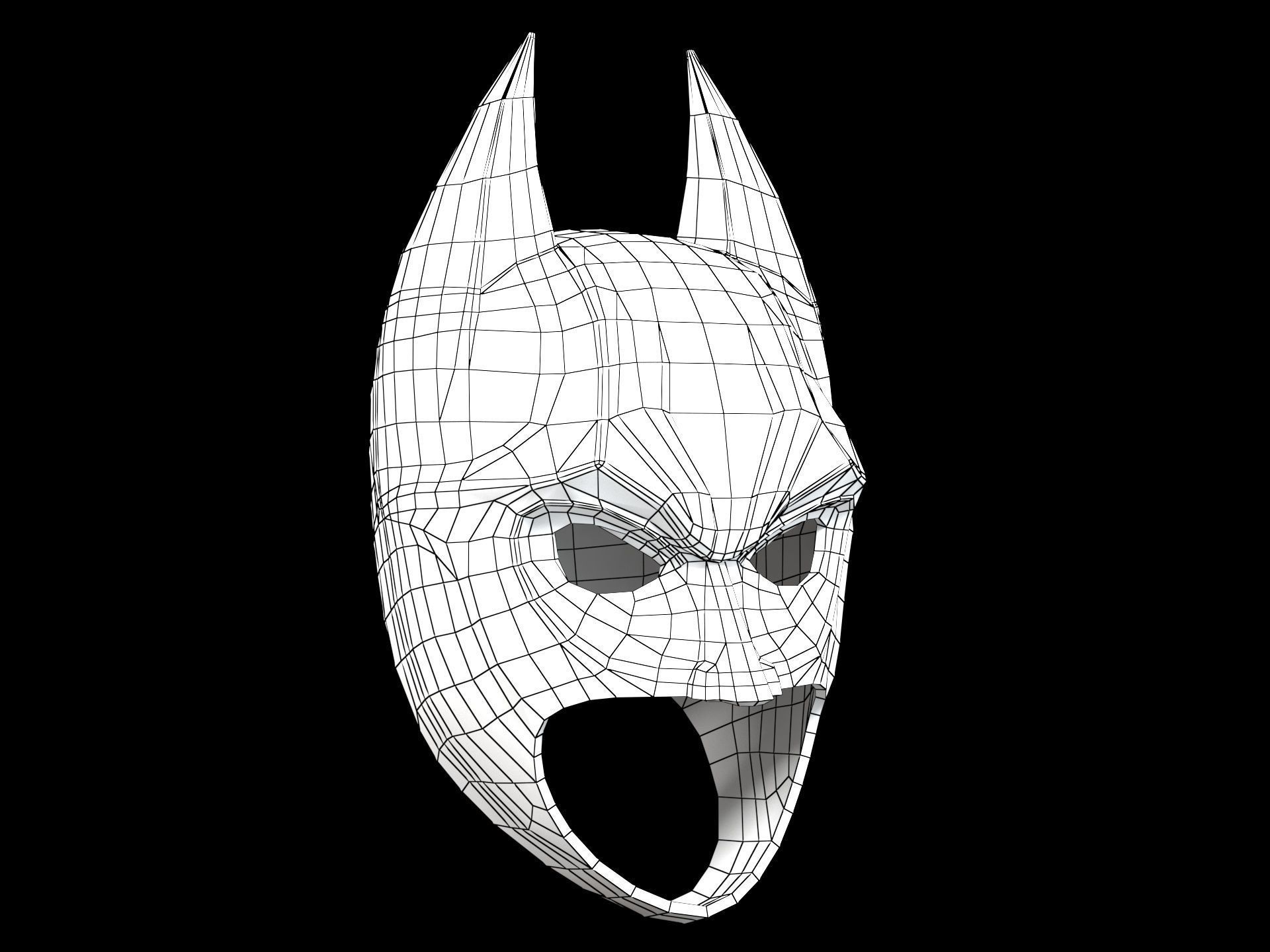 Batman mask high poly 3D model_3