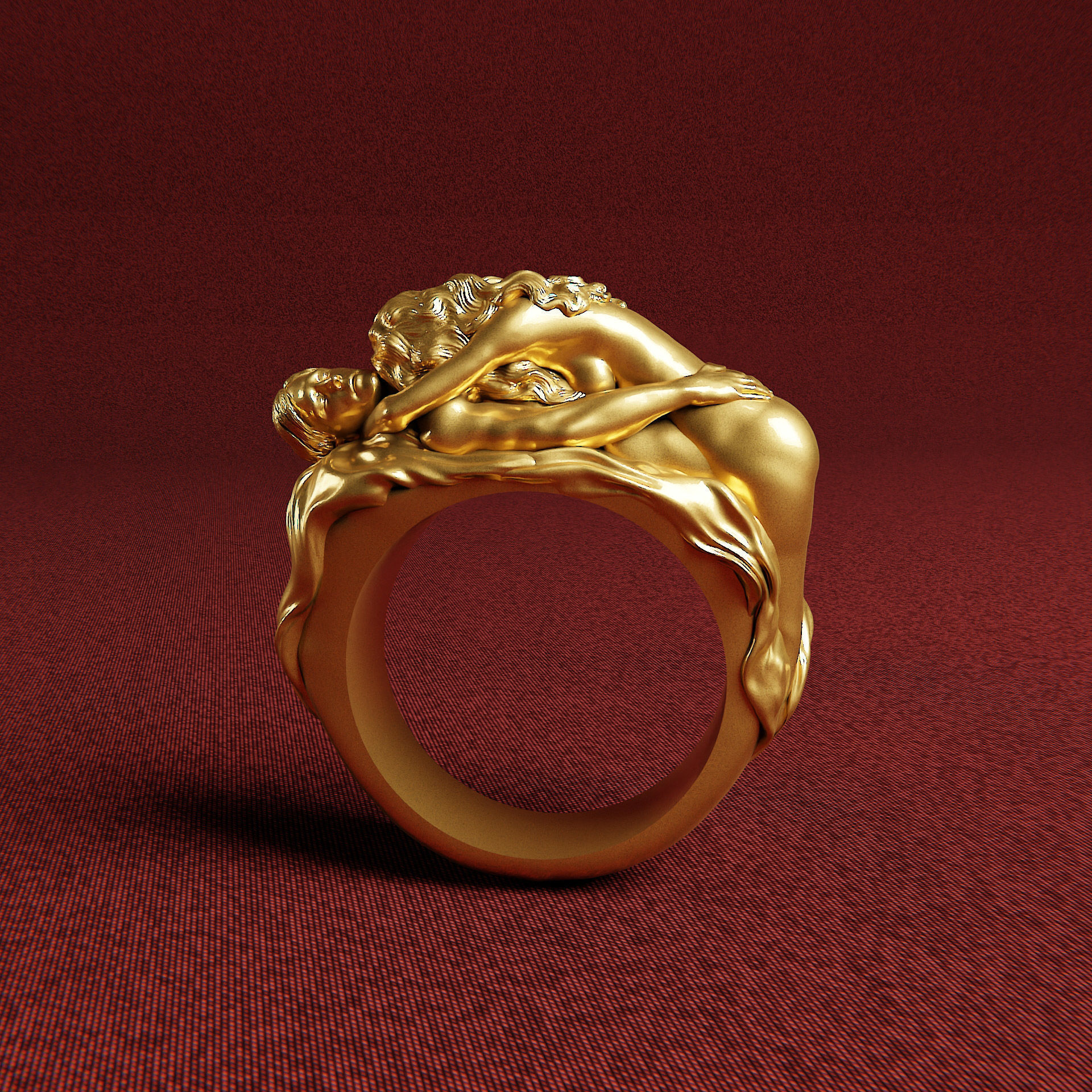 Sexual Ring - Erotic Ring- Lovers Ring 3D print model_4