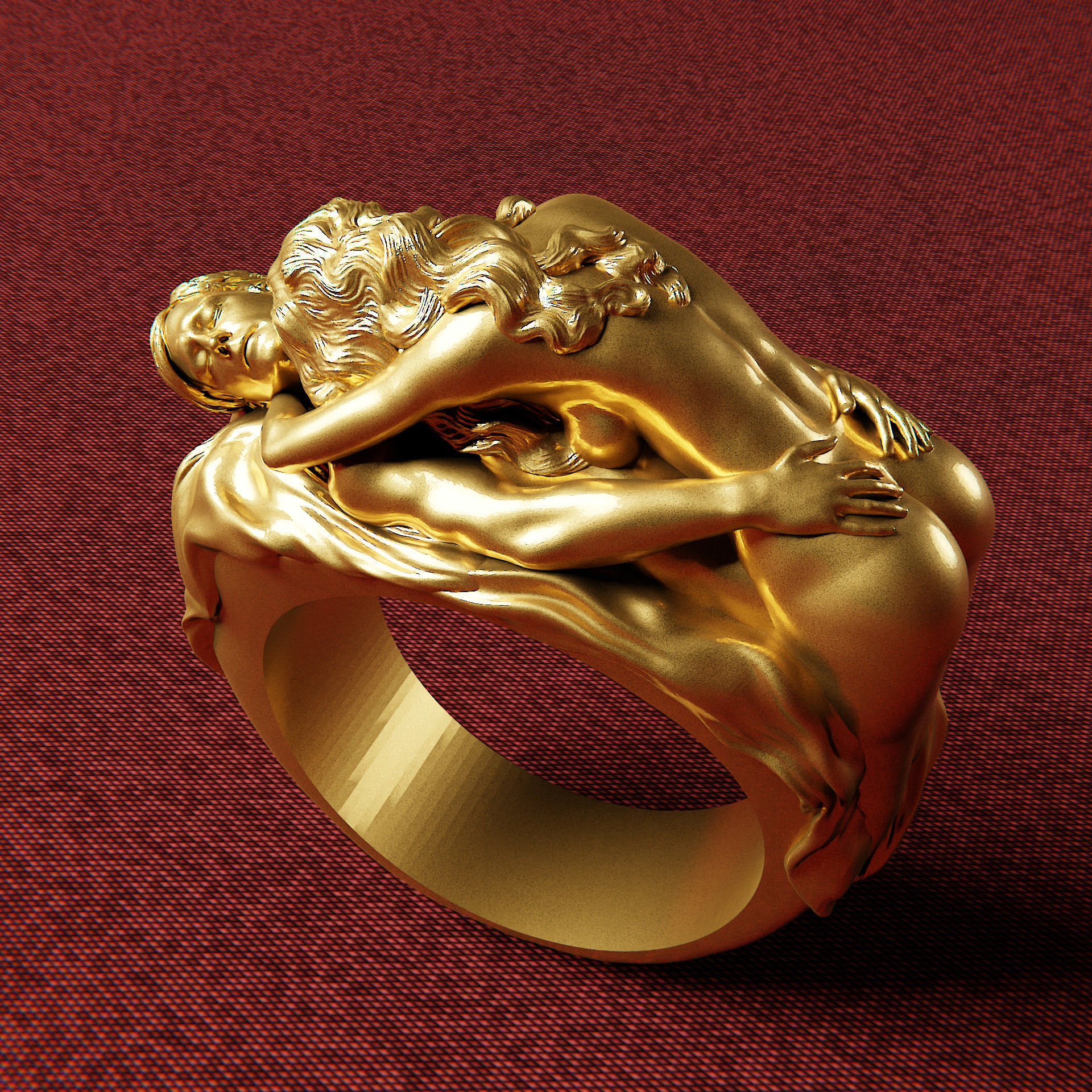 Sexual Ring - Erotic Ring- Lovers Ring 3D print model_9